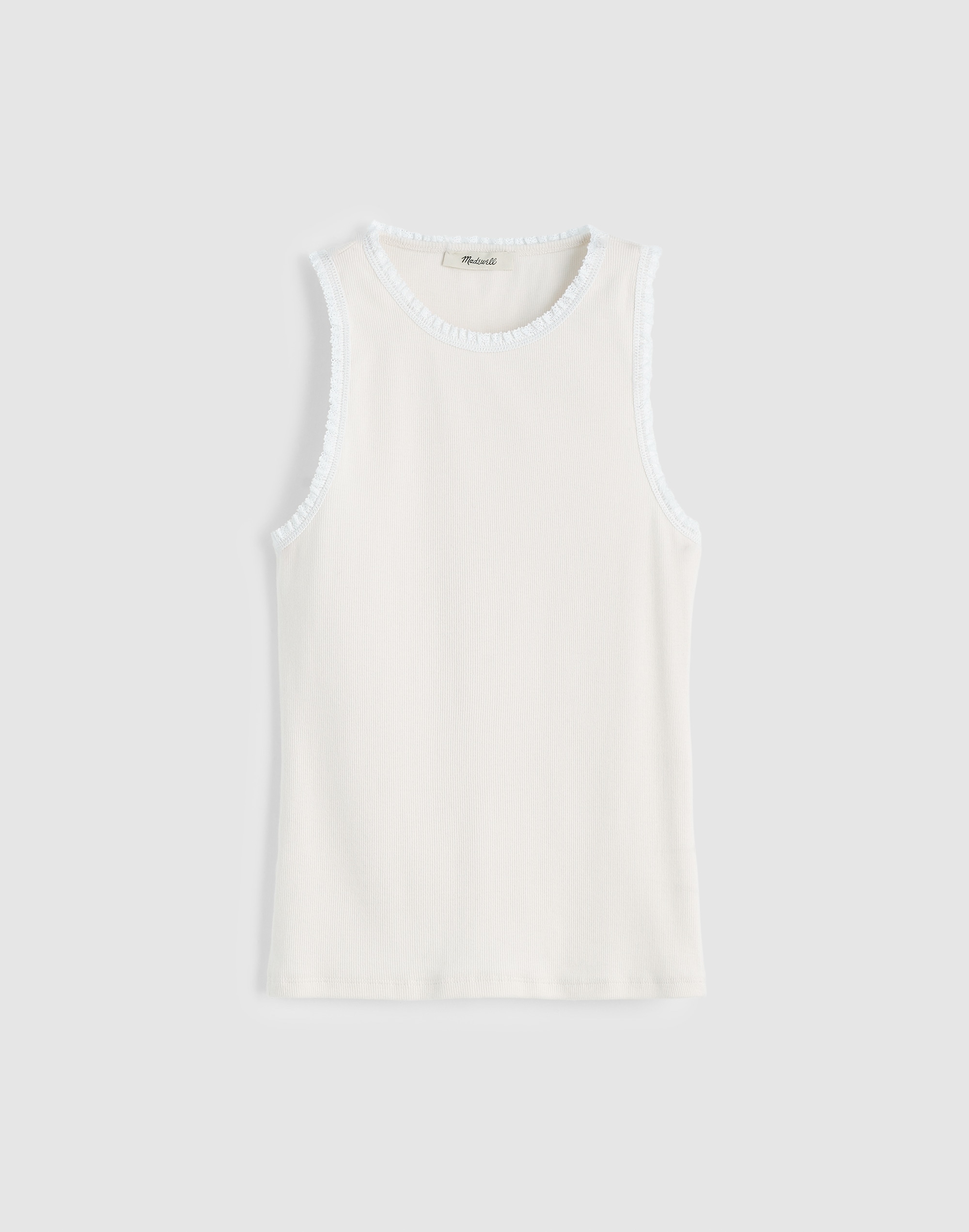 Lace-Trim Ribbed Tank