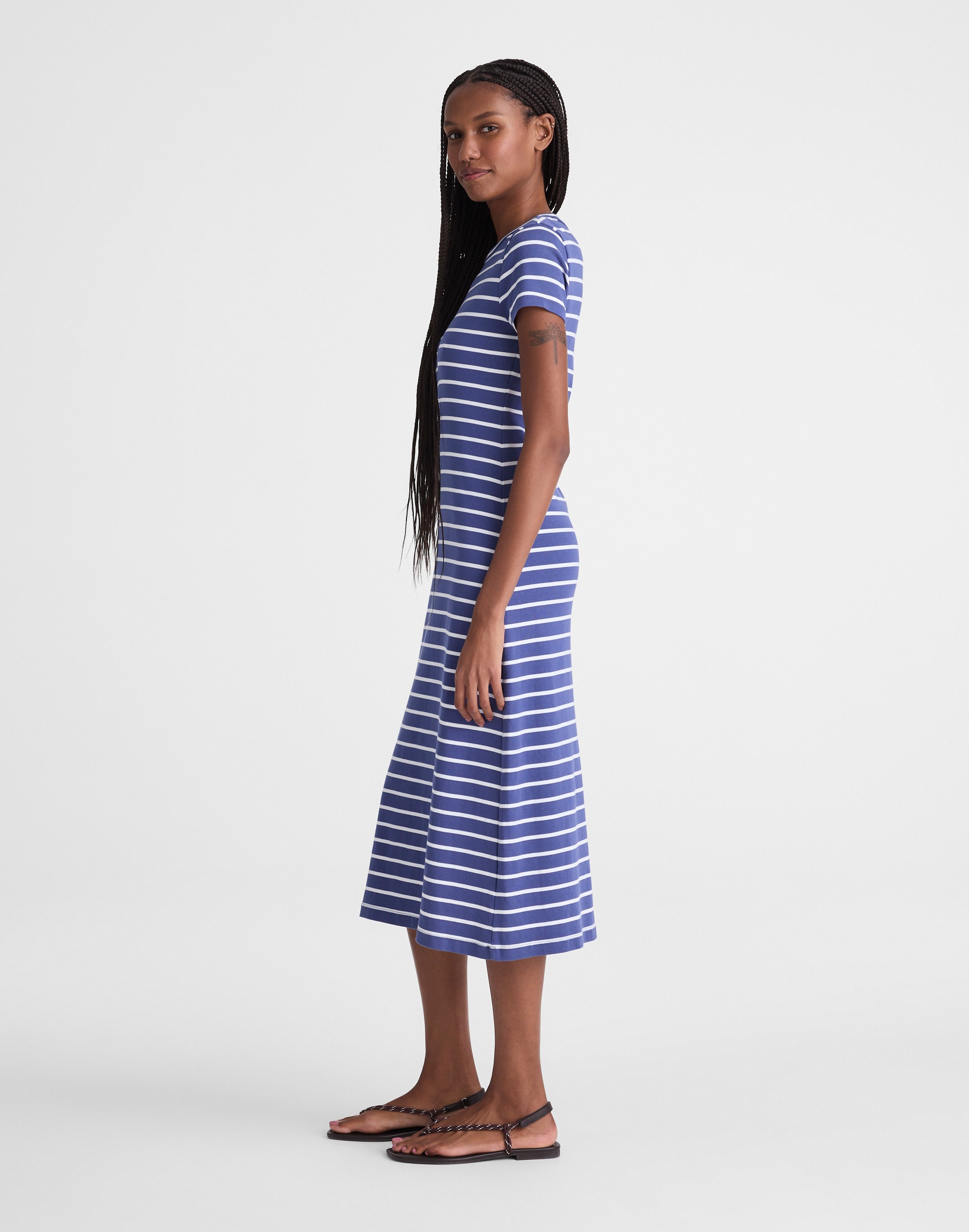 Crewneck Maxi T-Shirt Dress in Compact Cotton