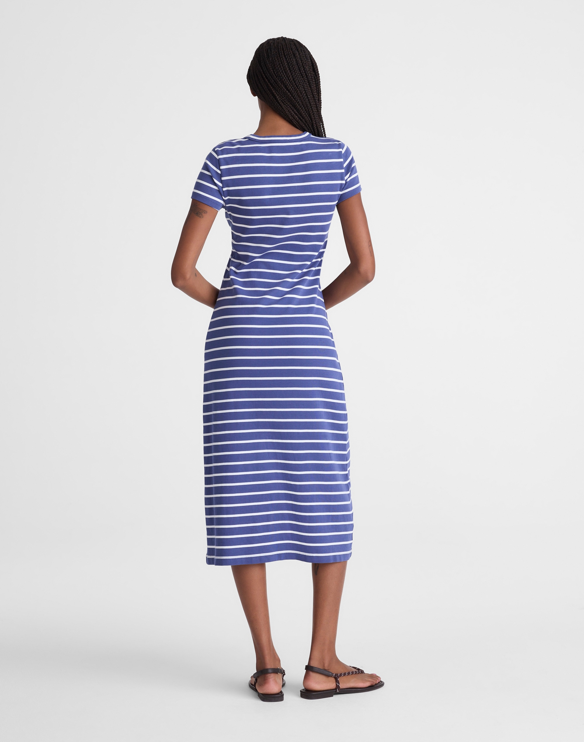 Crewneck Maxi T-Shirt Dress in Compact Cotton