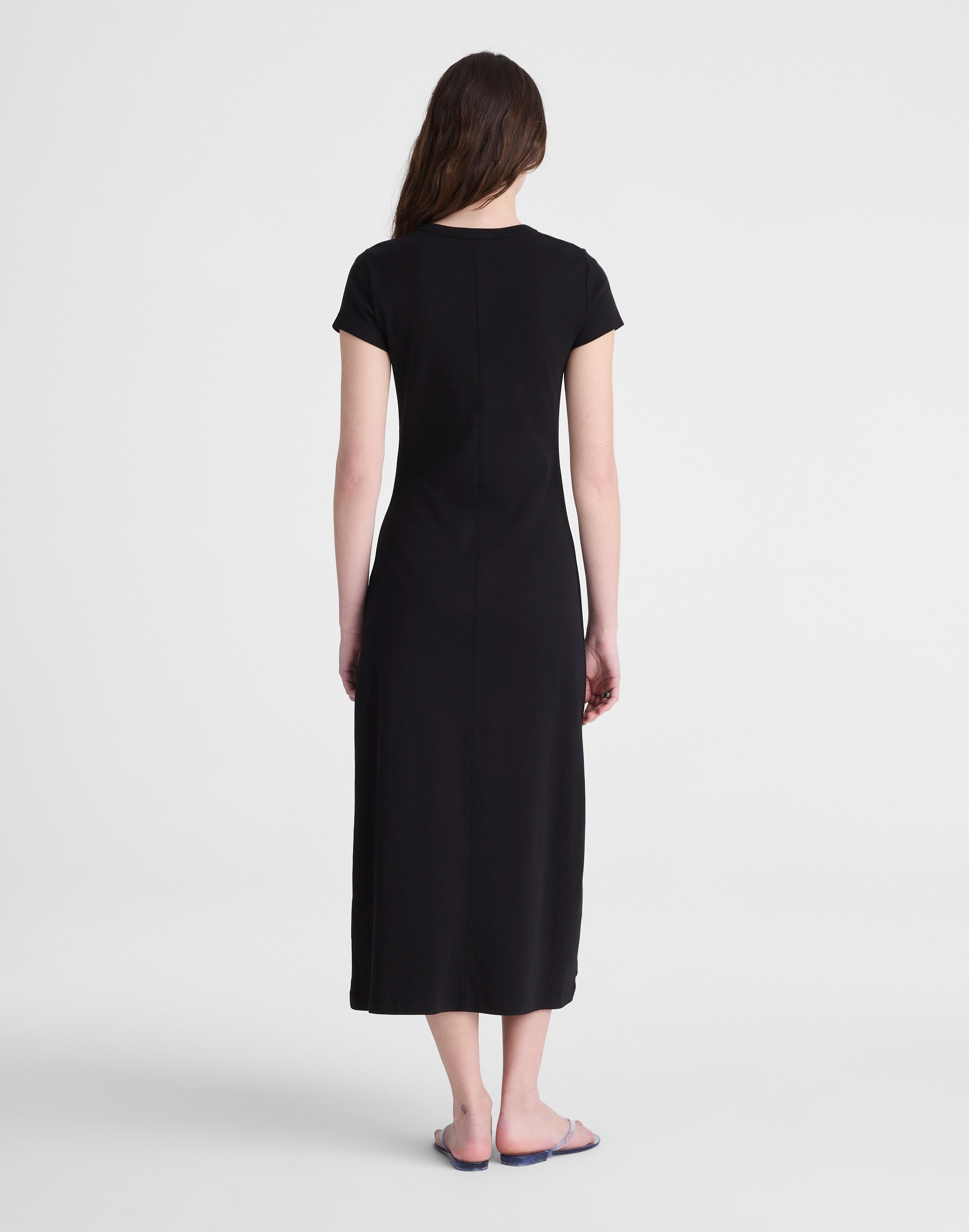 Crewneck Maxi T-Shirt Dress in Compact Cotton