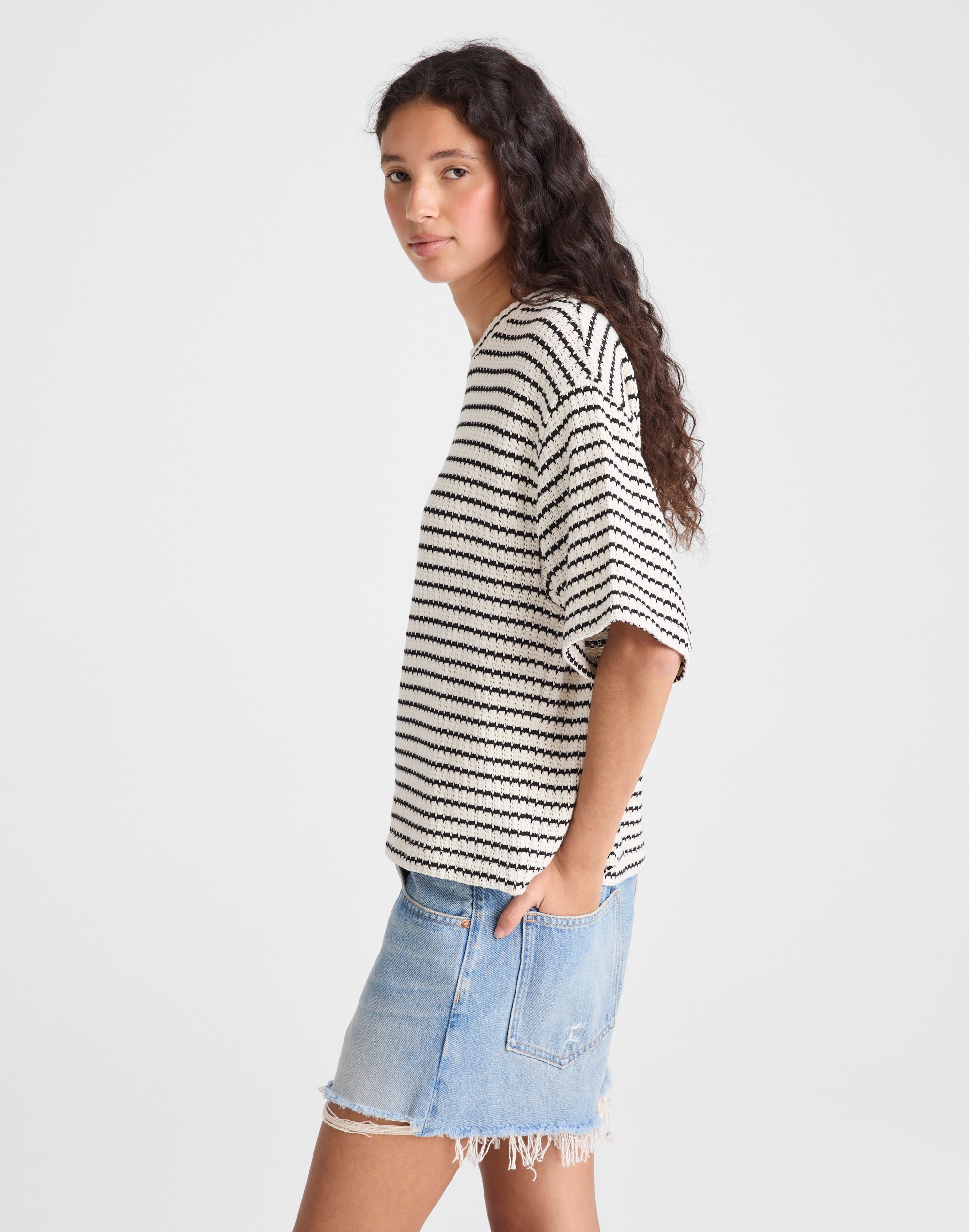 The Boxy Crop Tee in Allday Jersey