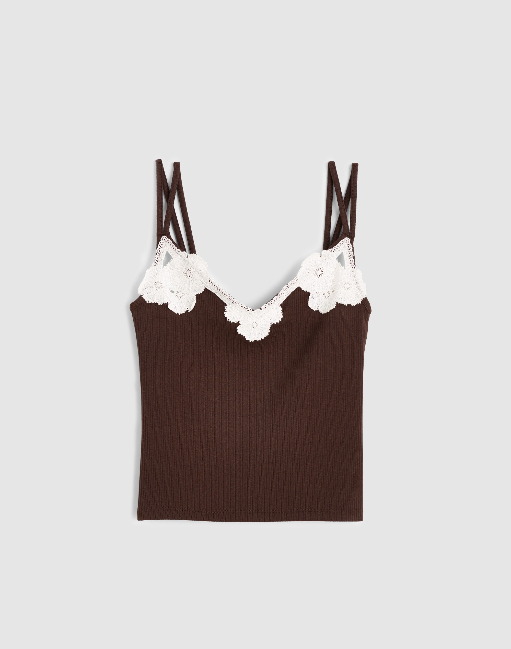 Floral-Lace V-Neck Tank