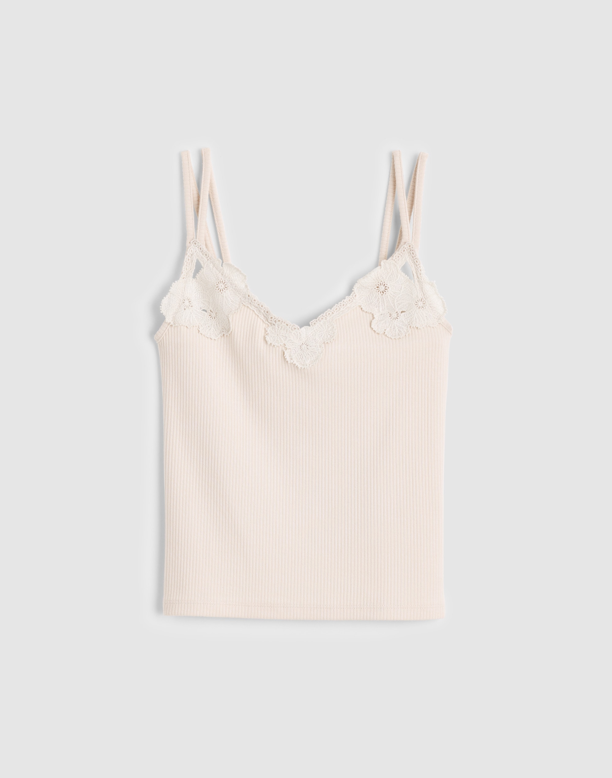 Floral-Lace V-Neck Tank