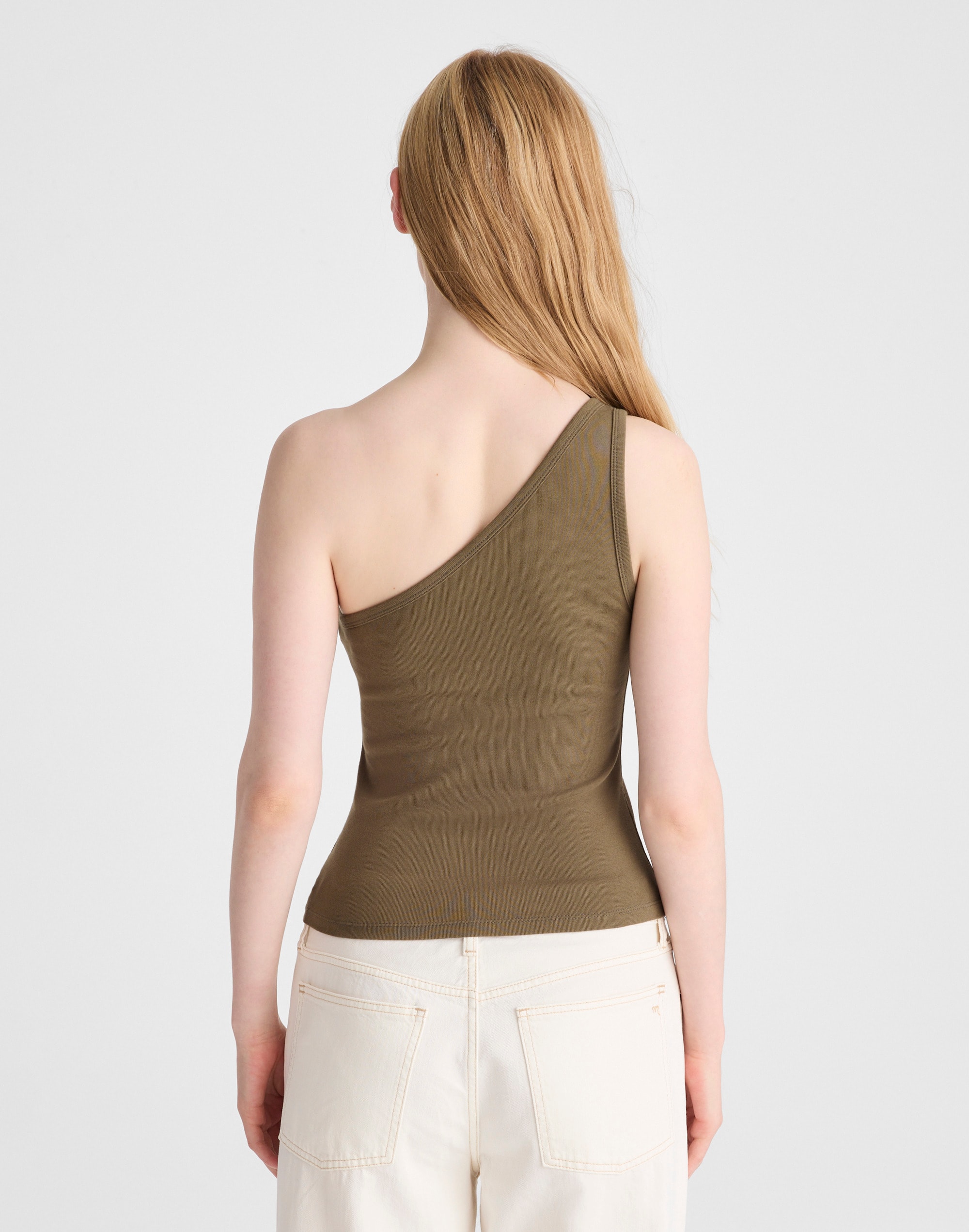 The '90s One-Shoulder Tank in Compact Cotton