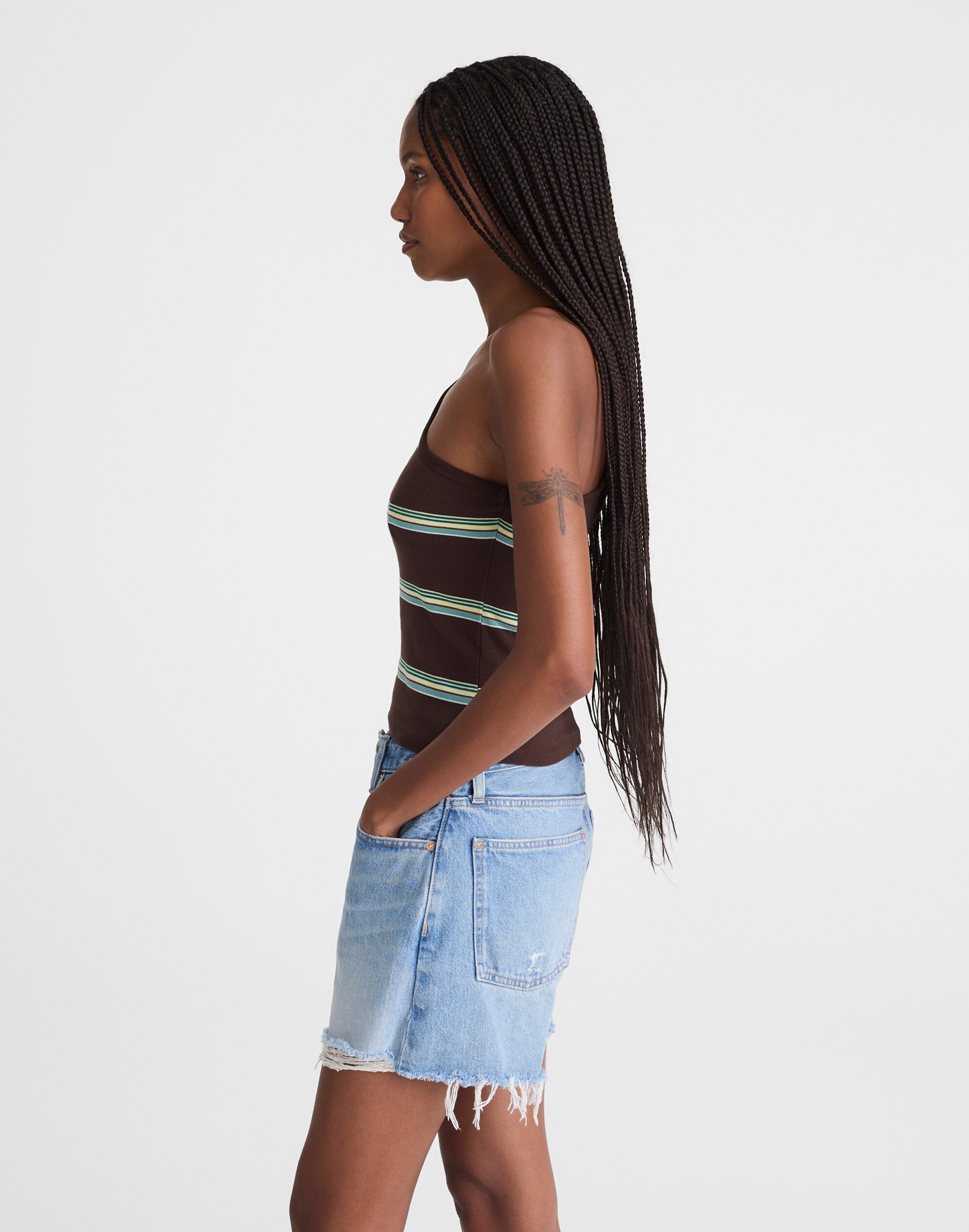 Madewell x Shopbop '90s One-Shoulder Tank in Compact Cotton