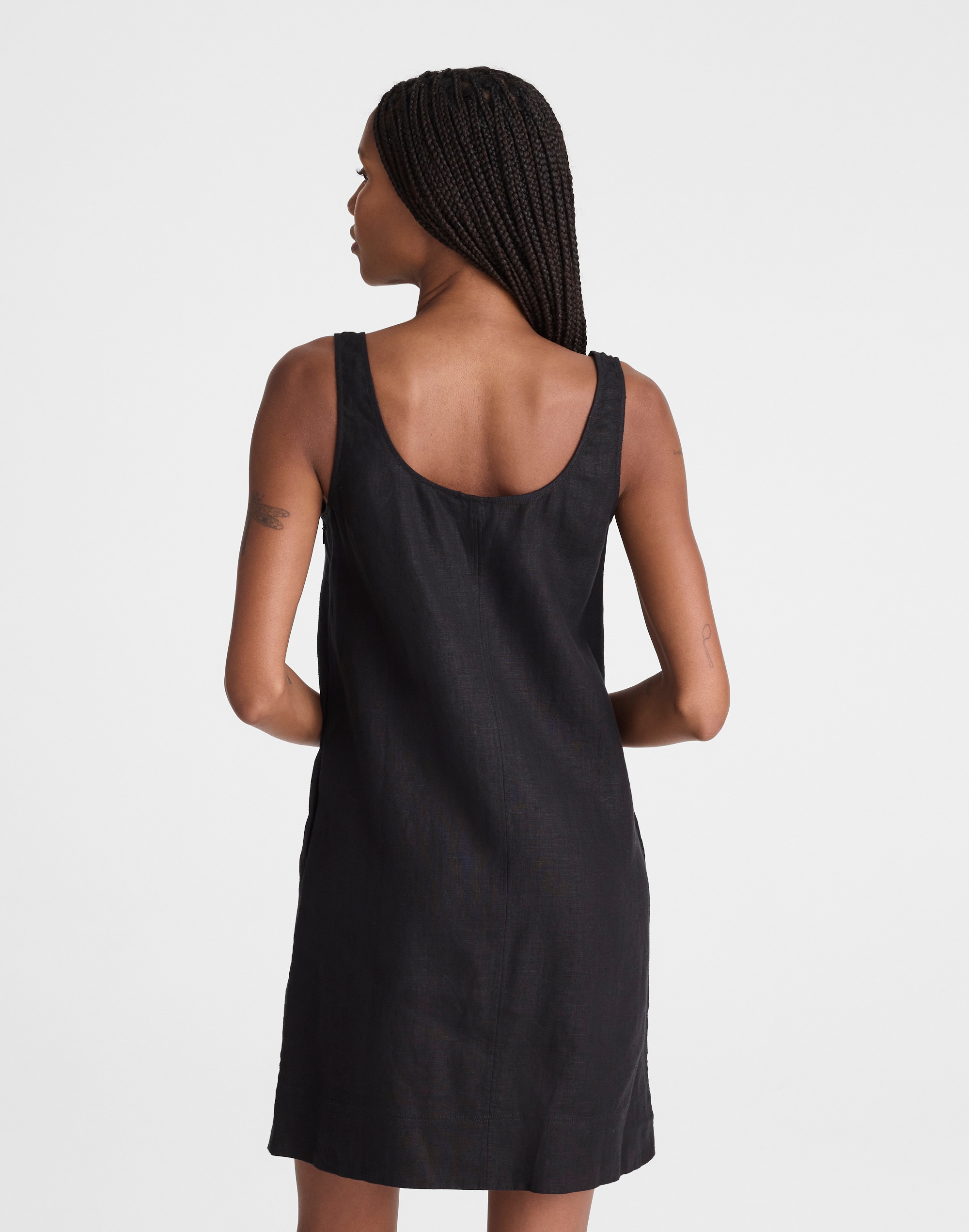 Scoopneck Mini Shift Dress in 100% Linen
