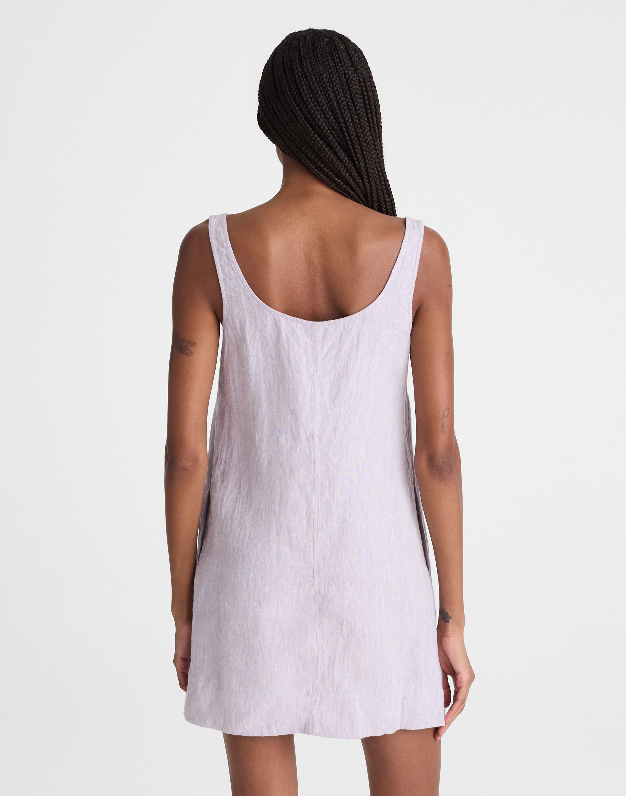 Scoopneck Mini Shift Dress in 100% Linen