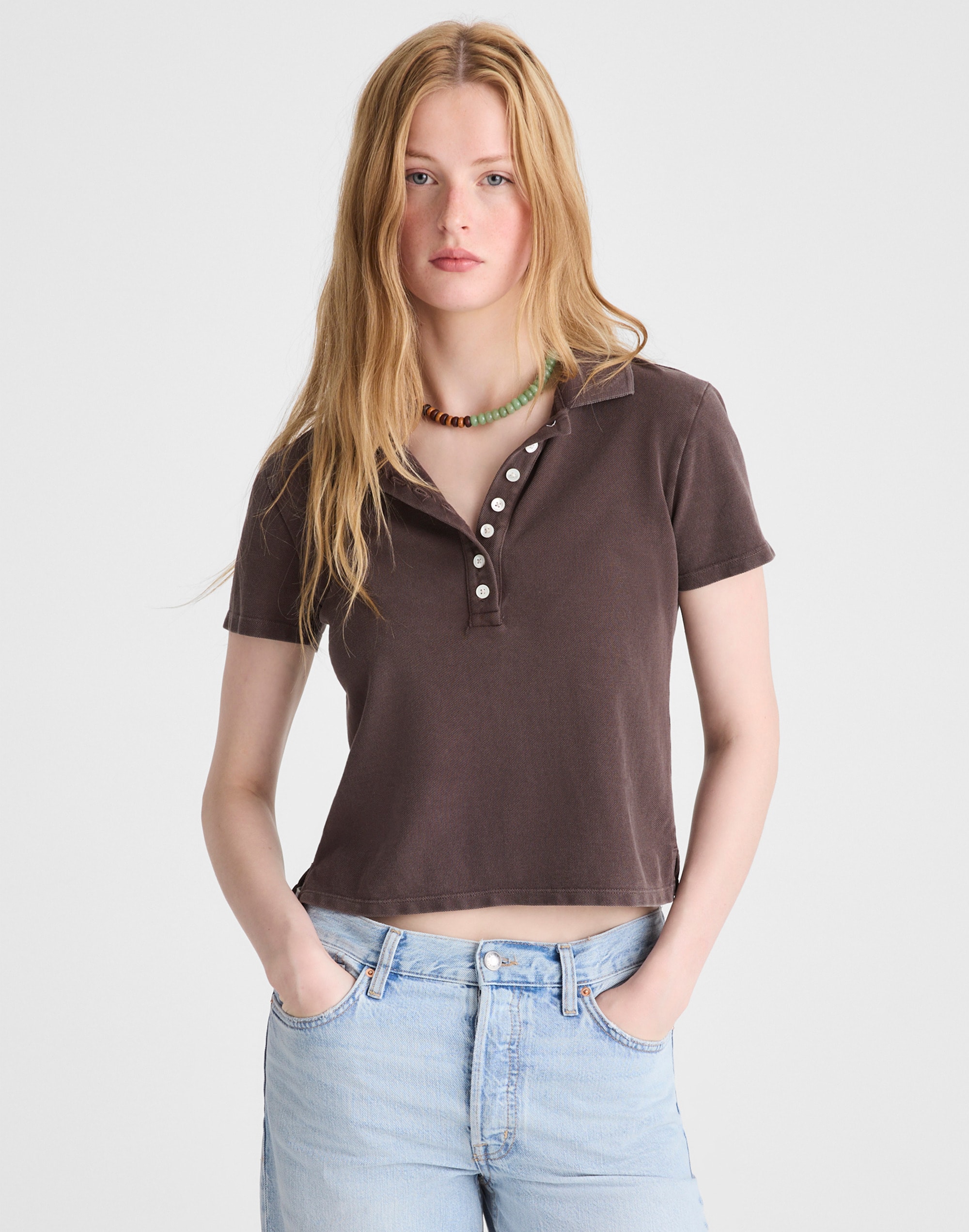 Shrunken Polo in Cotton Pique