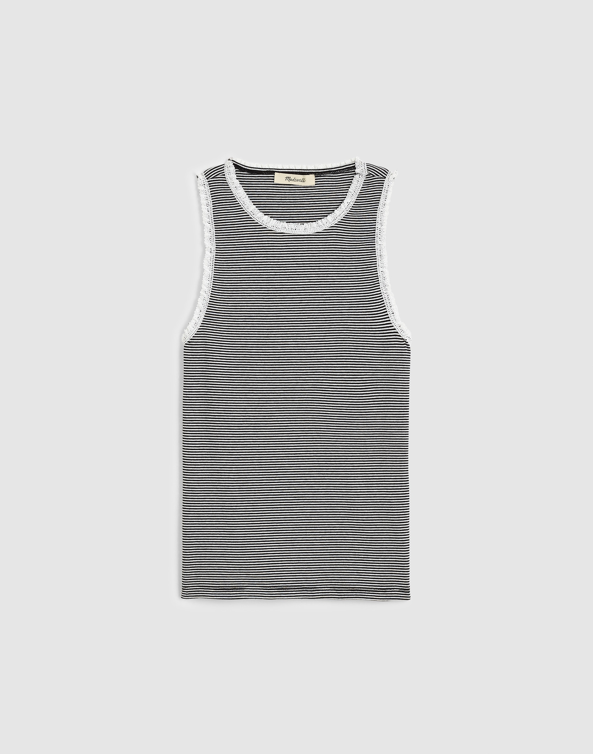 Lace-Trim Ribbed Tank