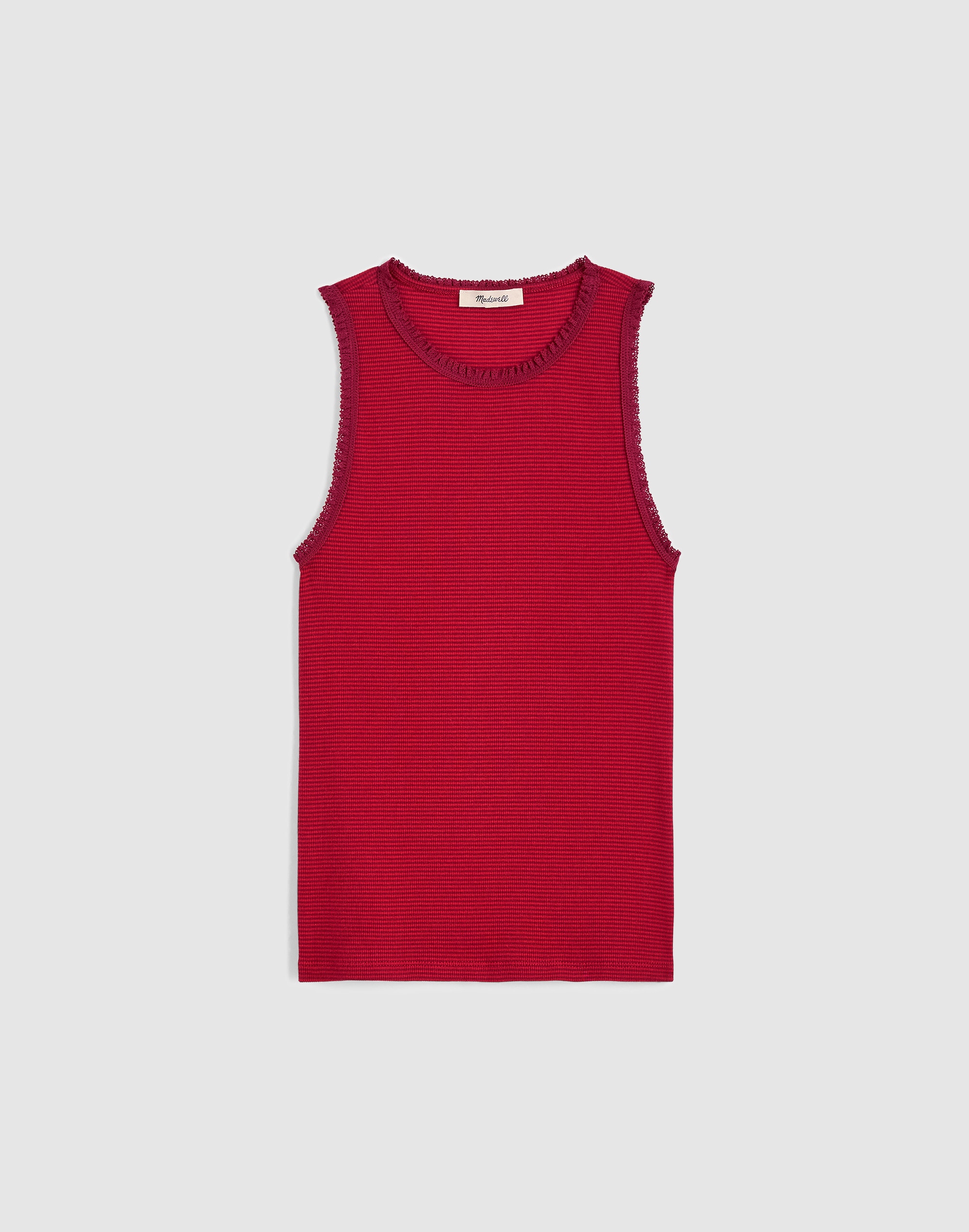 Lace-Trim Ribbed Tank