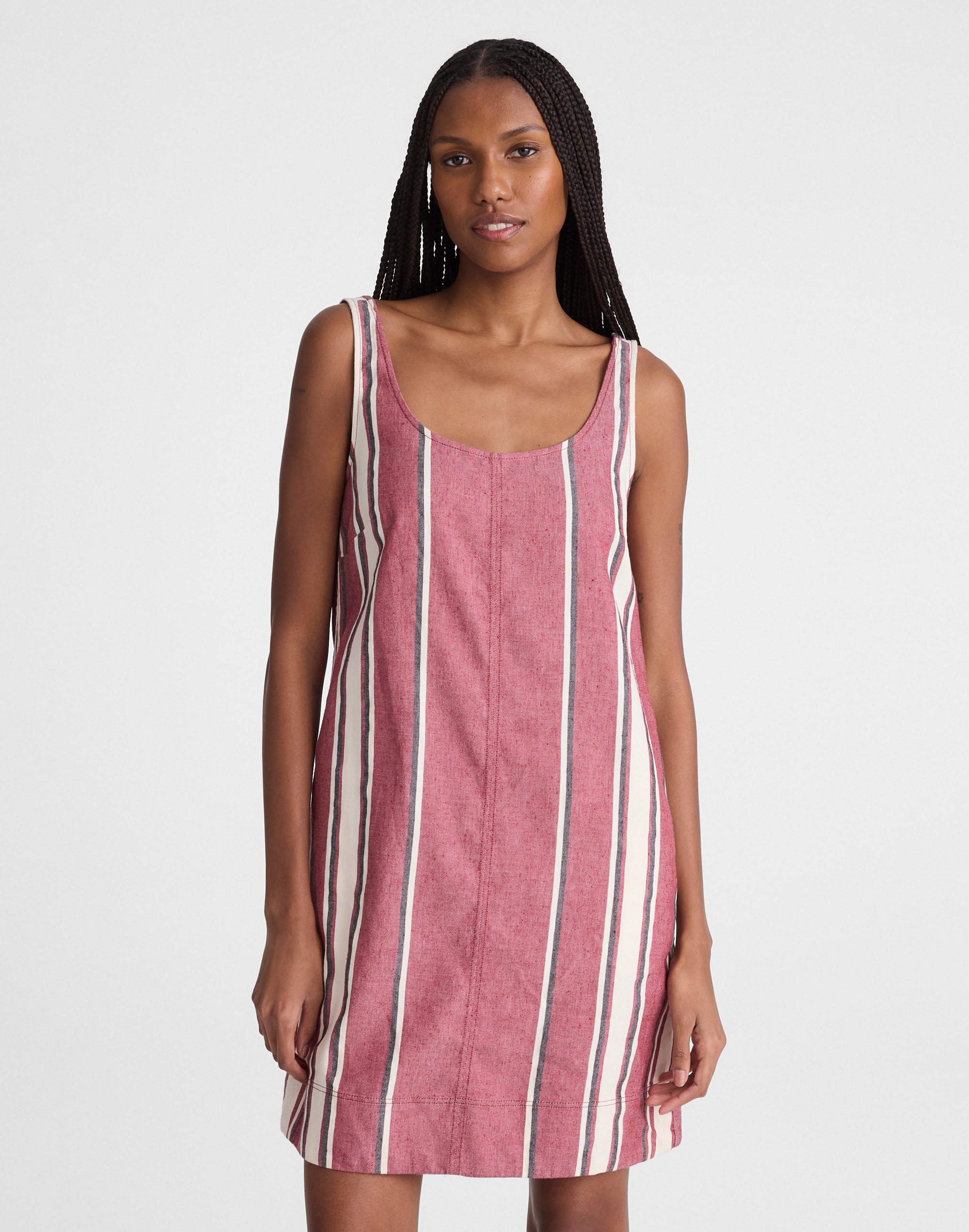 Scoopneck Mini Shift Dress in 100% Linen