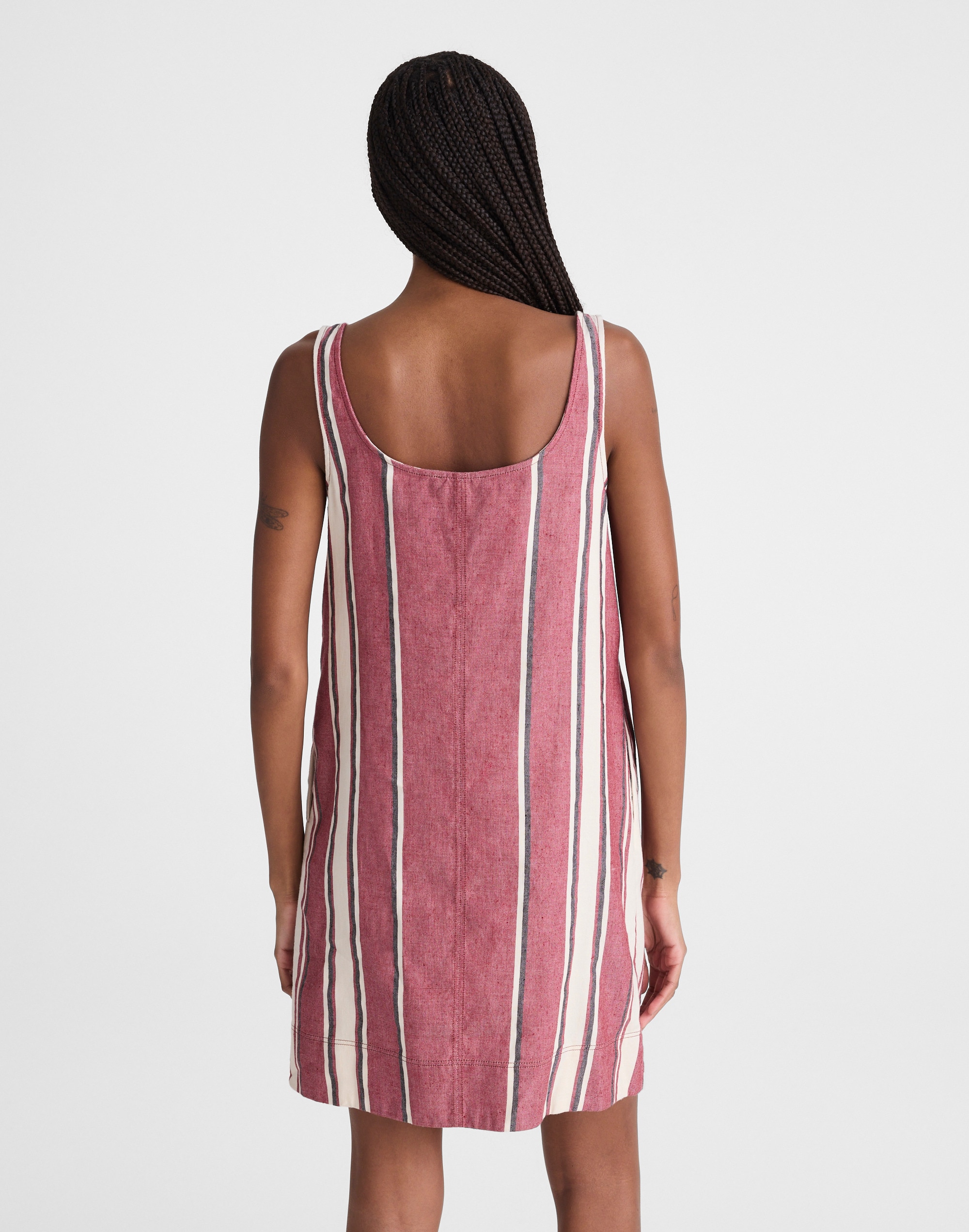 Scoopneck Mini Shift Dress in 100% Linen