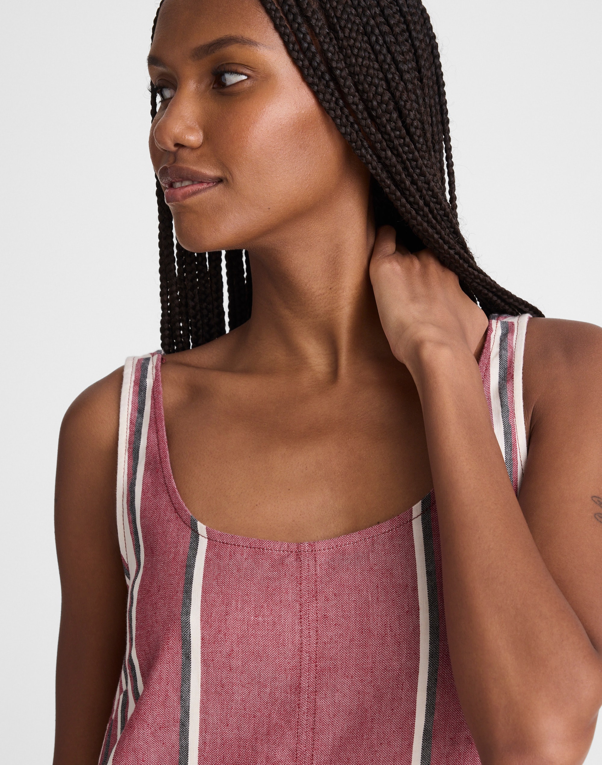 Scoopneck Mini Shift Dress in 100% Linen