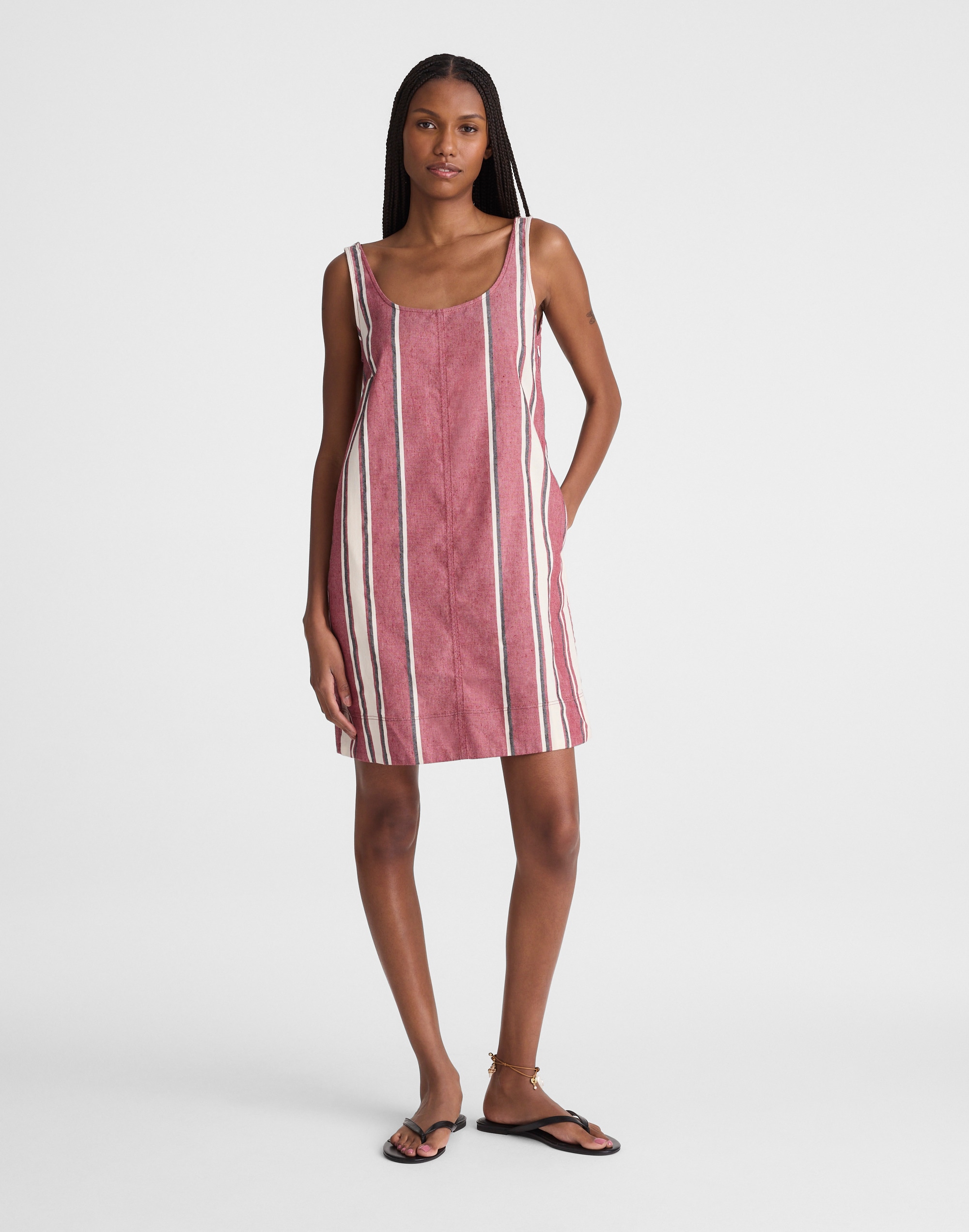 Madewell Scoopneck Mini Shift Dress In Multi