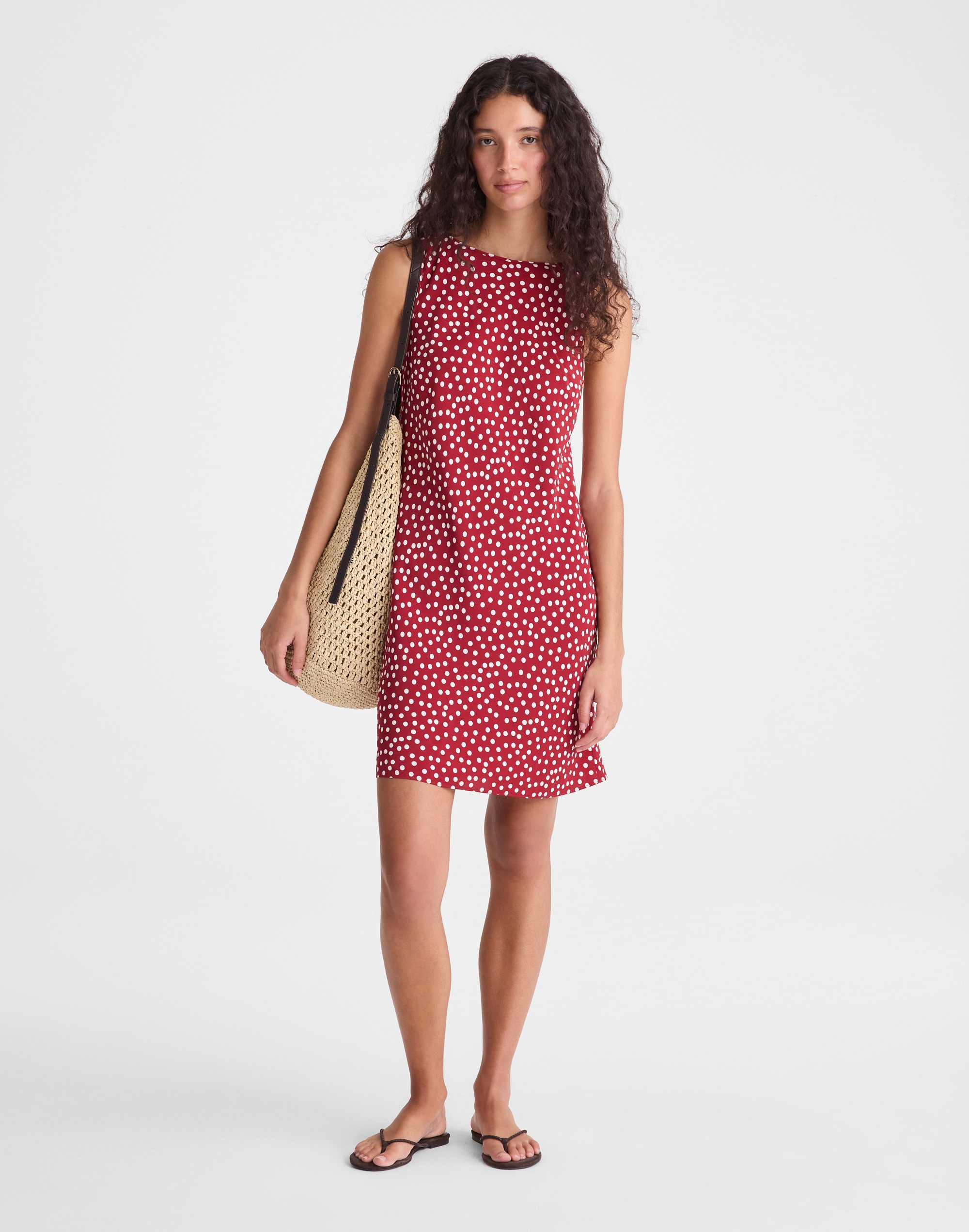 Boatneck Sleeveless Mini Dress