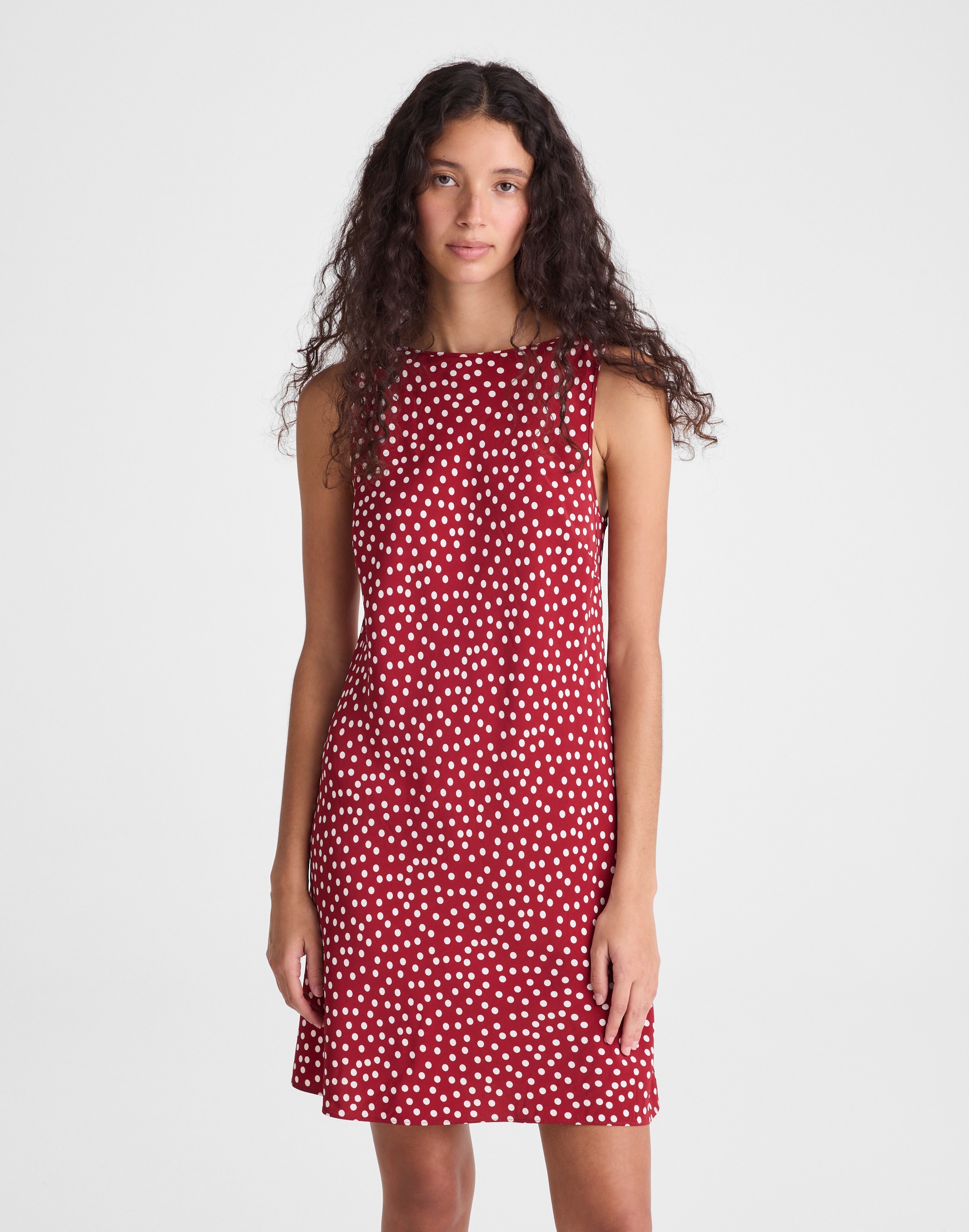 boatneck sleeveless mini dress