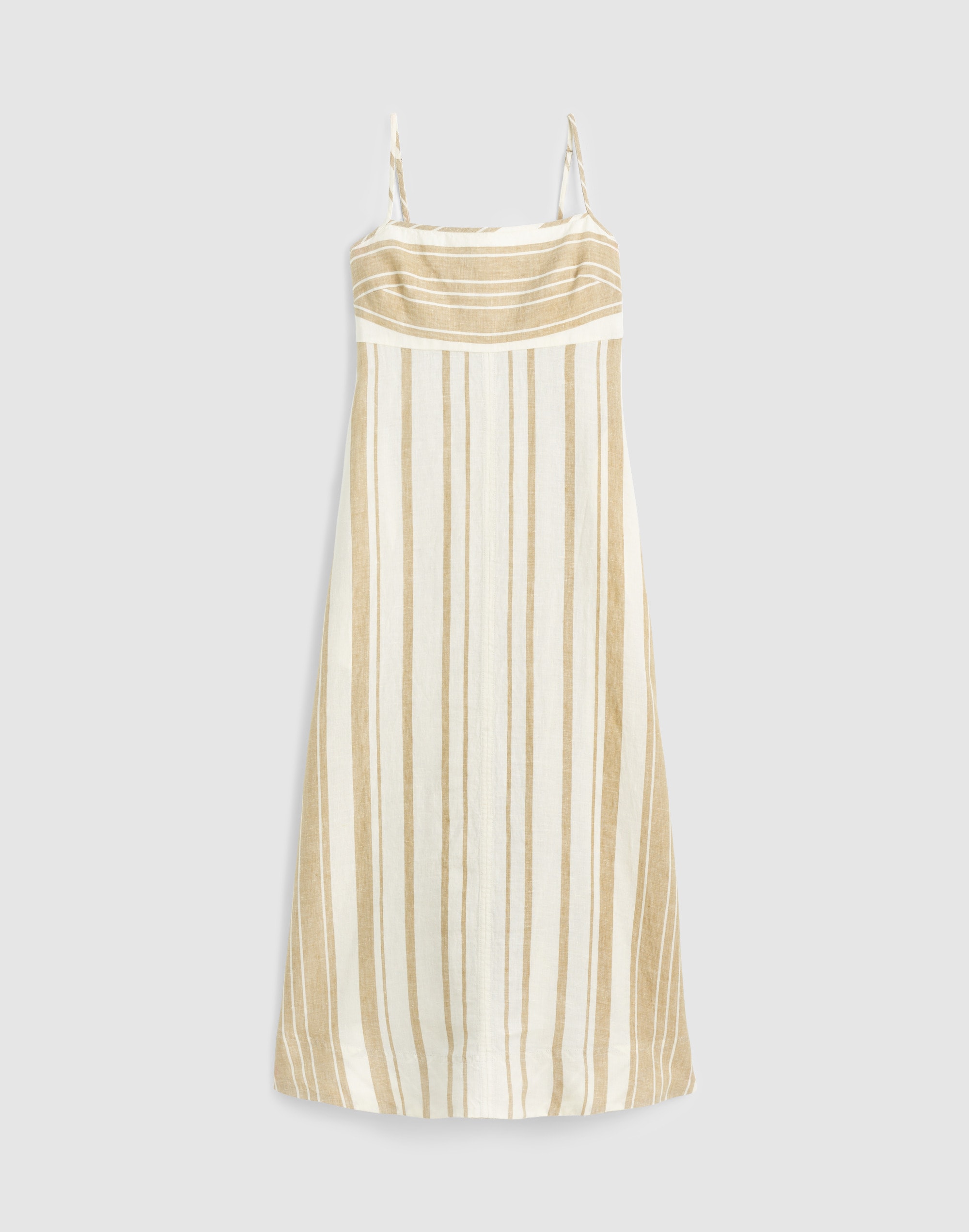 Empire-Waist Midi Dress in 100% Linen