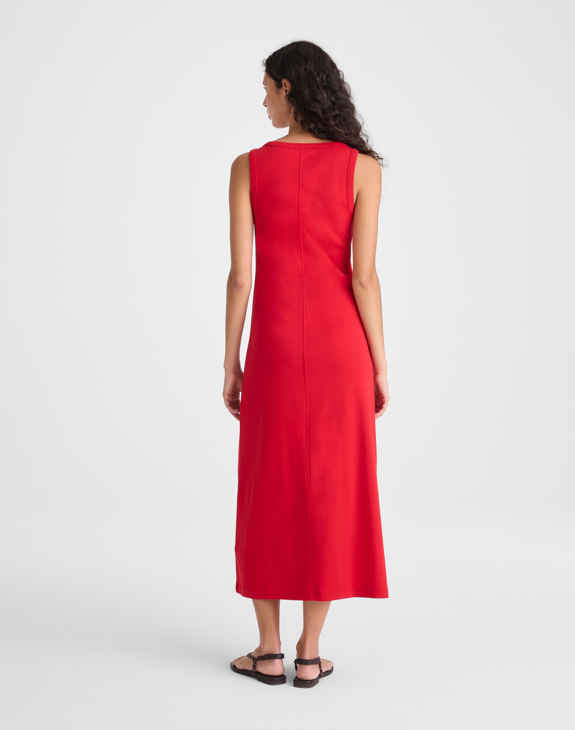 Scoopneck Tank Maxi Dress in Compact Cotton