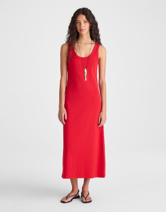 madewell red dress Dresses Coming in crepe de Chine The Signature Knit Crewneck Midi