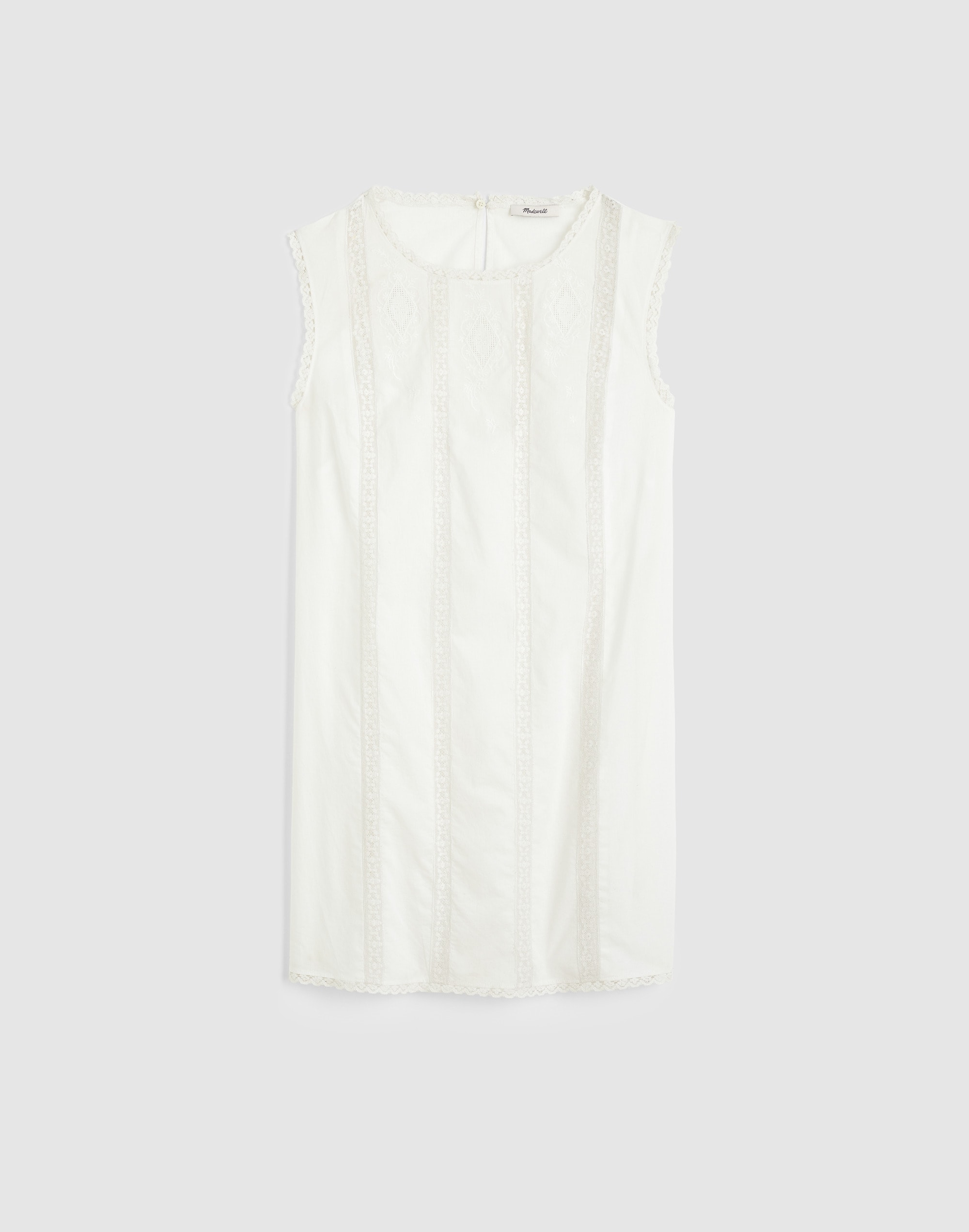 Embroidered Lace-Insert Mini Dress