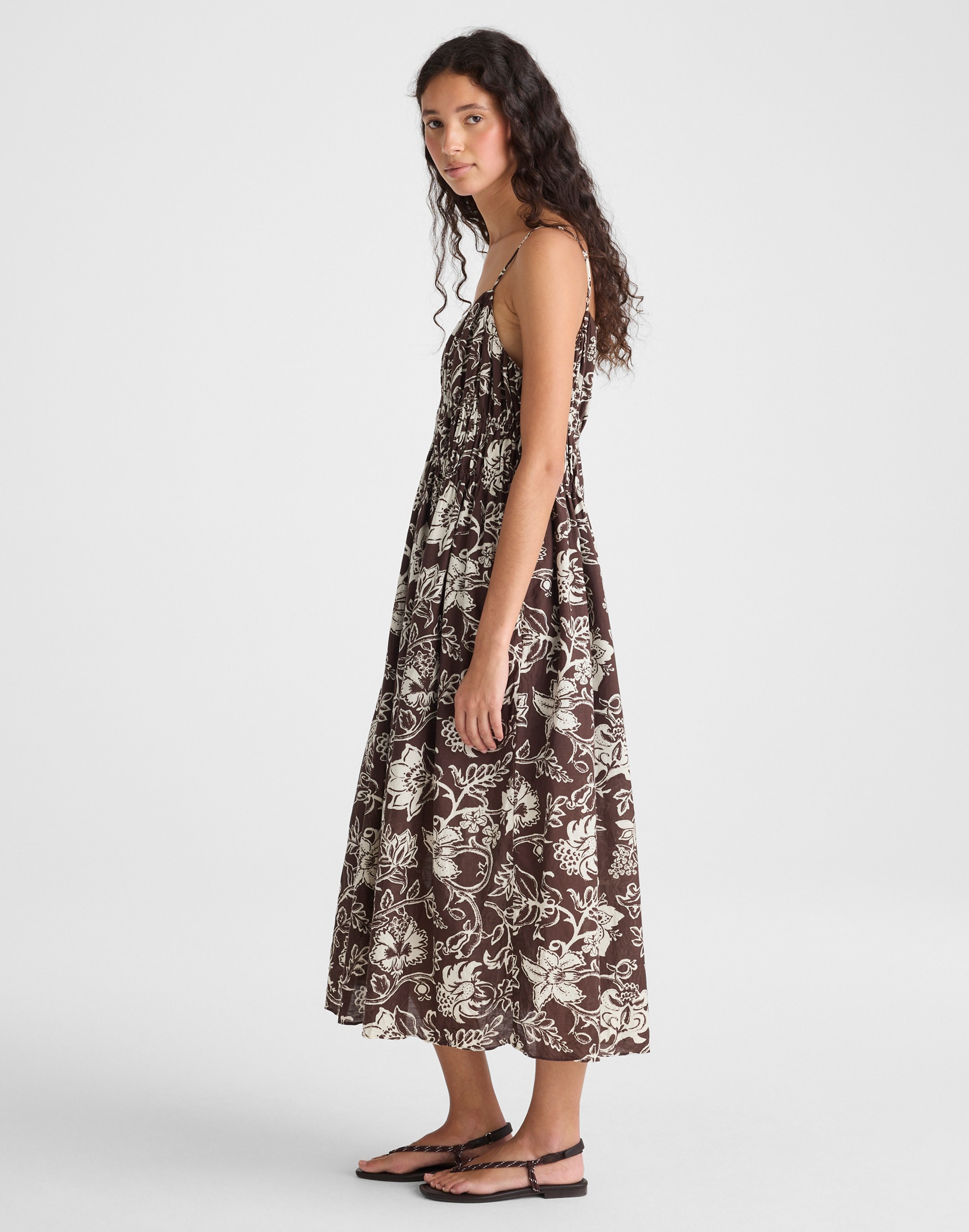 Ruched V-Neck Sleeveless Maxi Dress