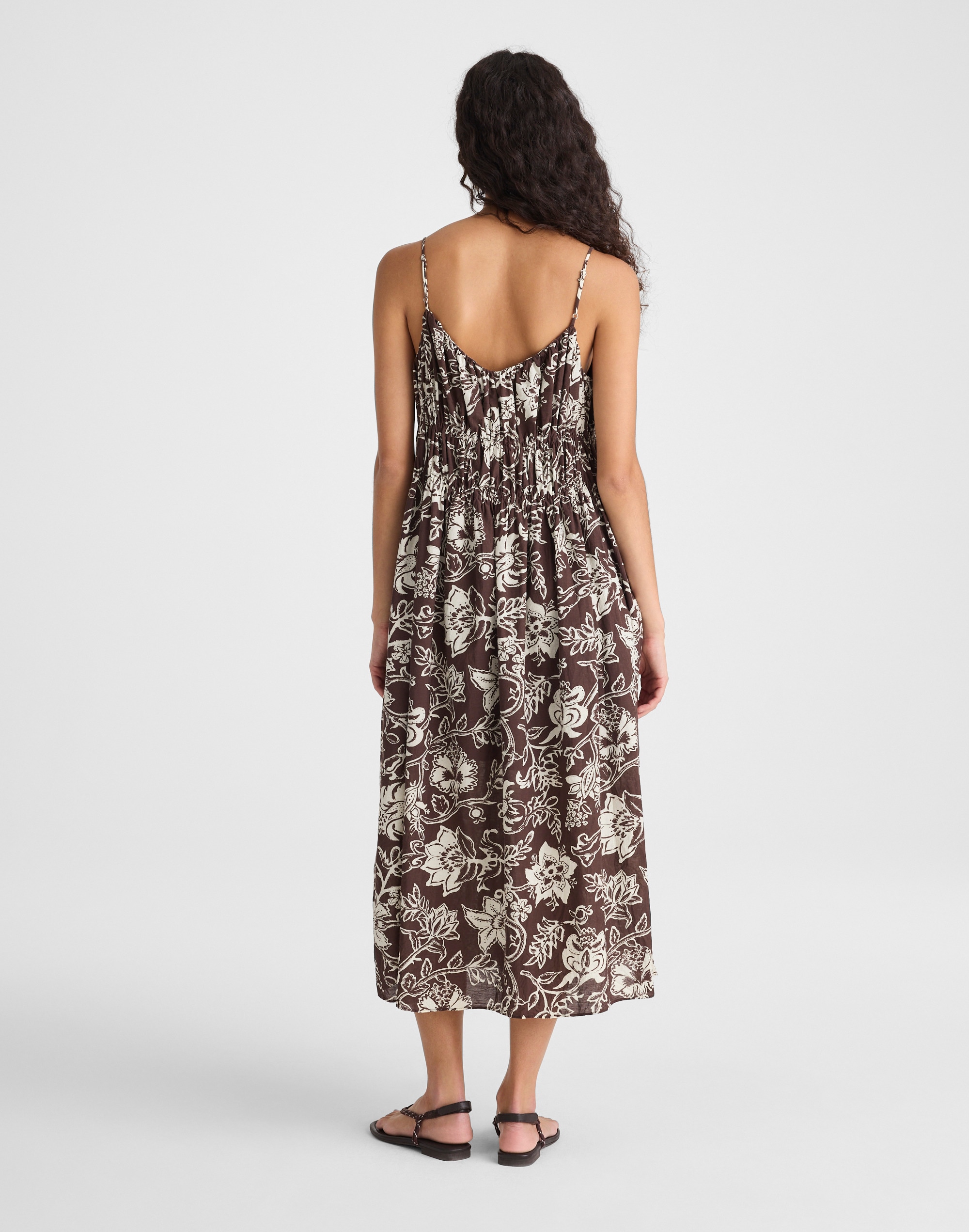 Ruched V-Neck Sleeveless Maxi Dress
