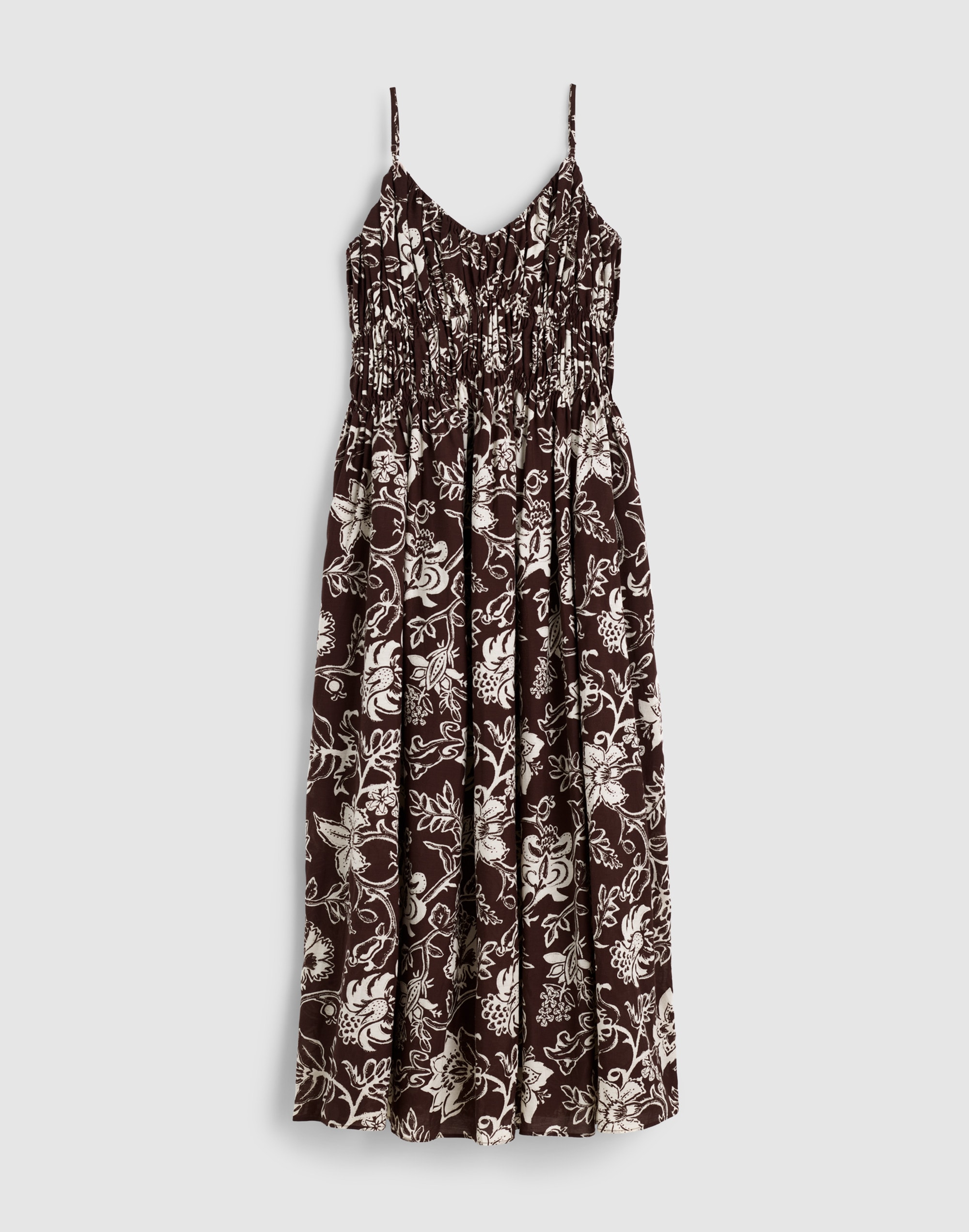 Ruched V-Neck Sleeveless Maxi Dress