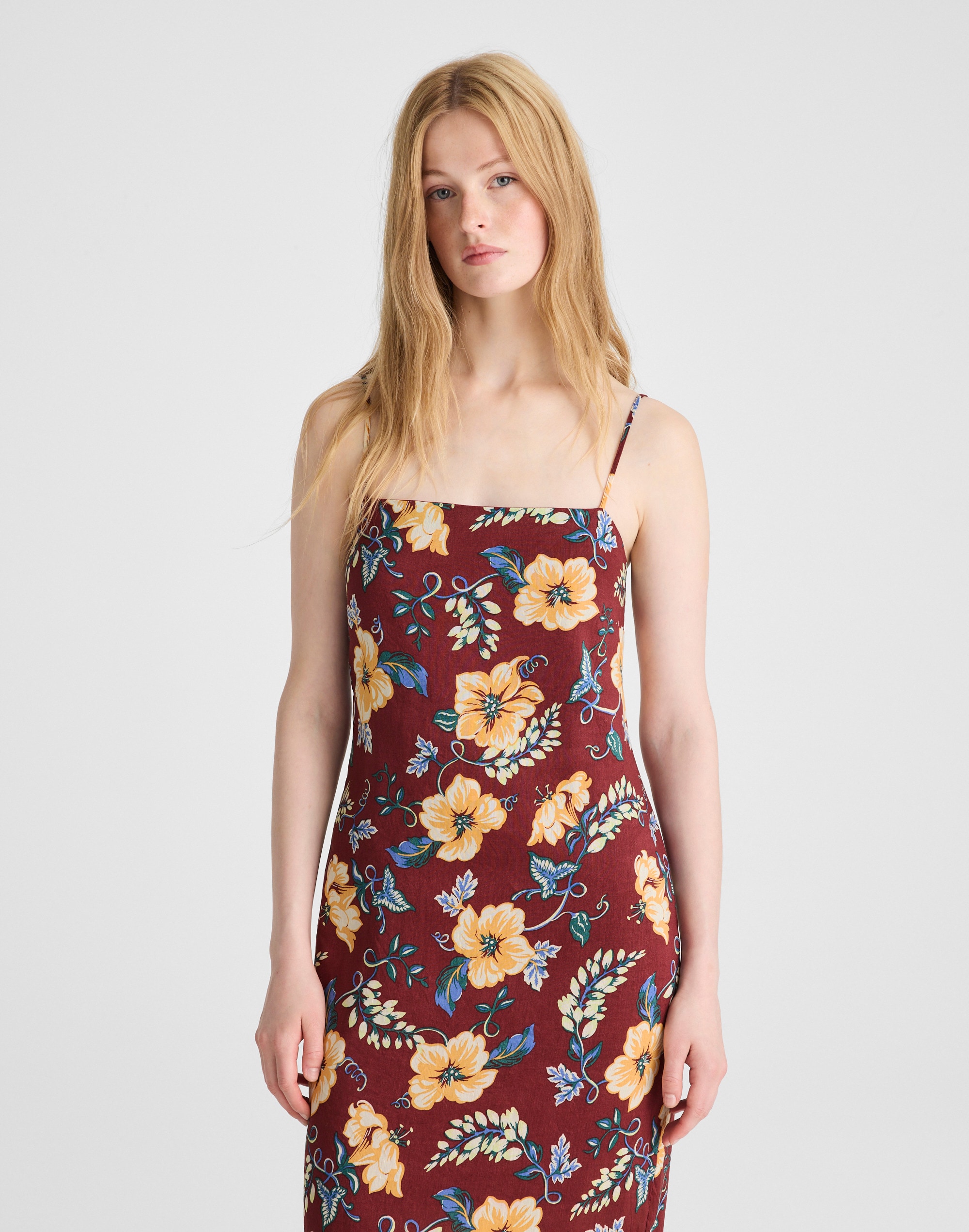 Squareneck Sleeveless Maxi Dress