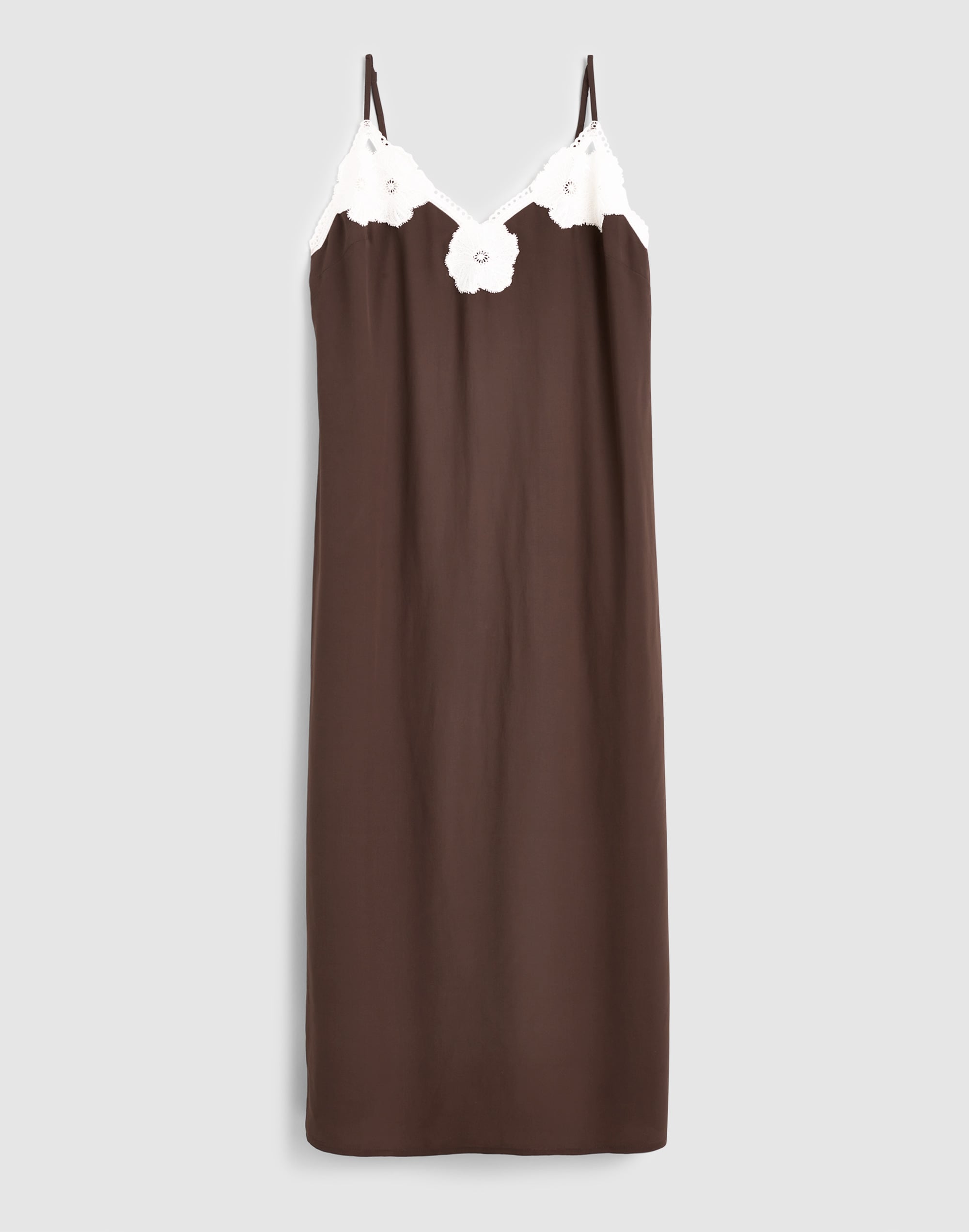V-Neck Midi Slip Dress