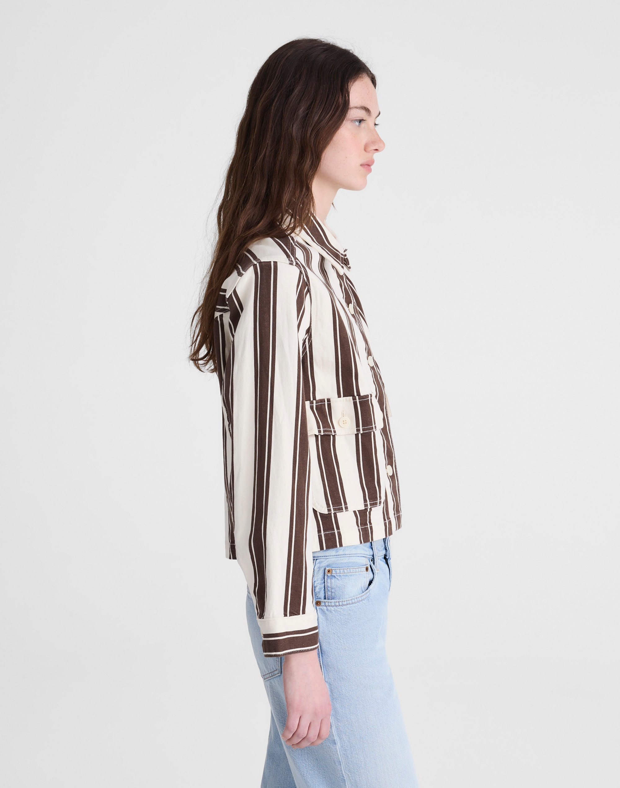 Cropped Button-Front Jacket