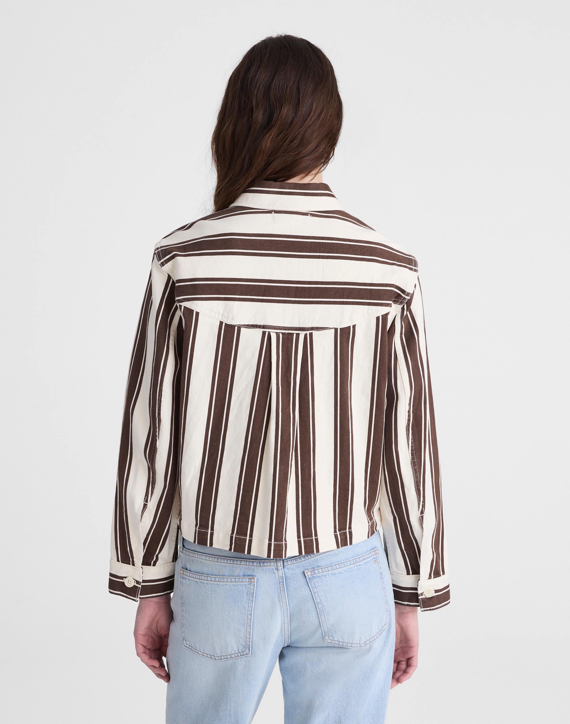 Cropped Button-Front Jacket