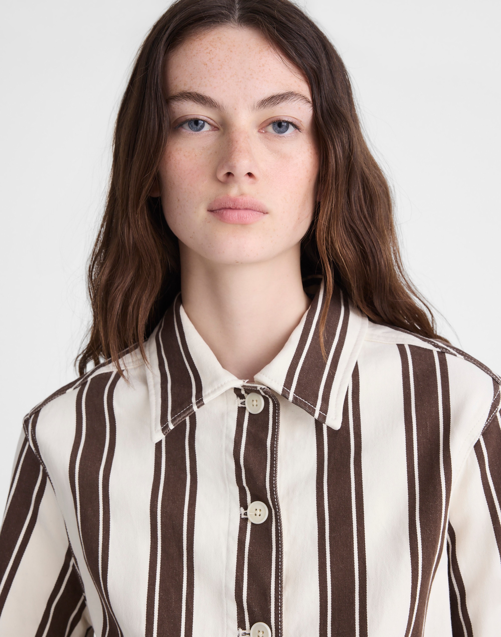 Cropped Button-Front Jacket