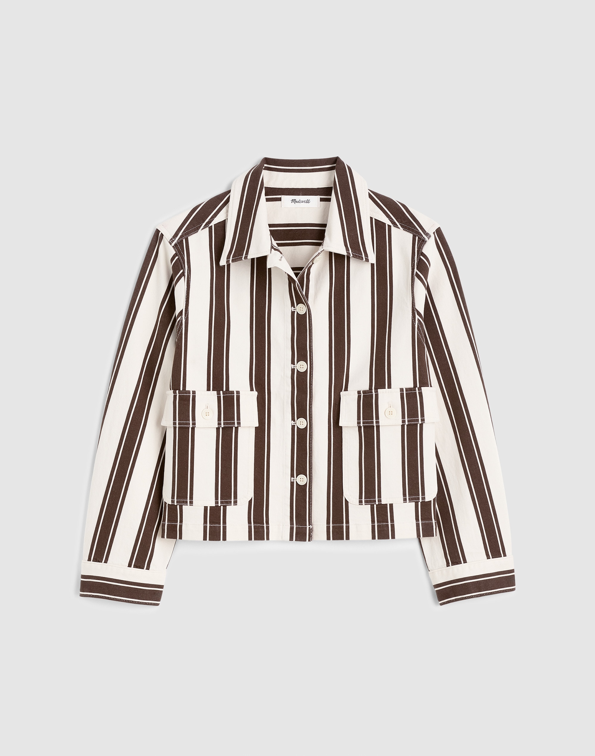 Cropped Button-Front Jacket