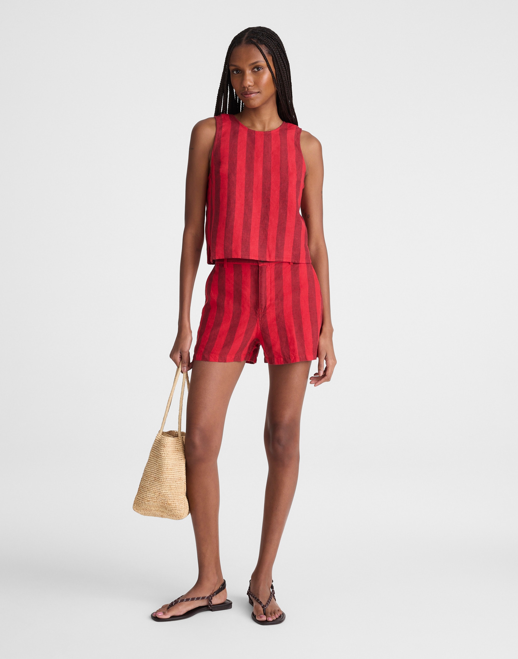 Tie-Back Shell Top in 100% Linen
