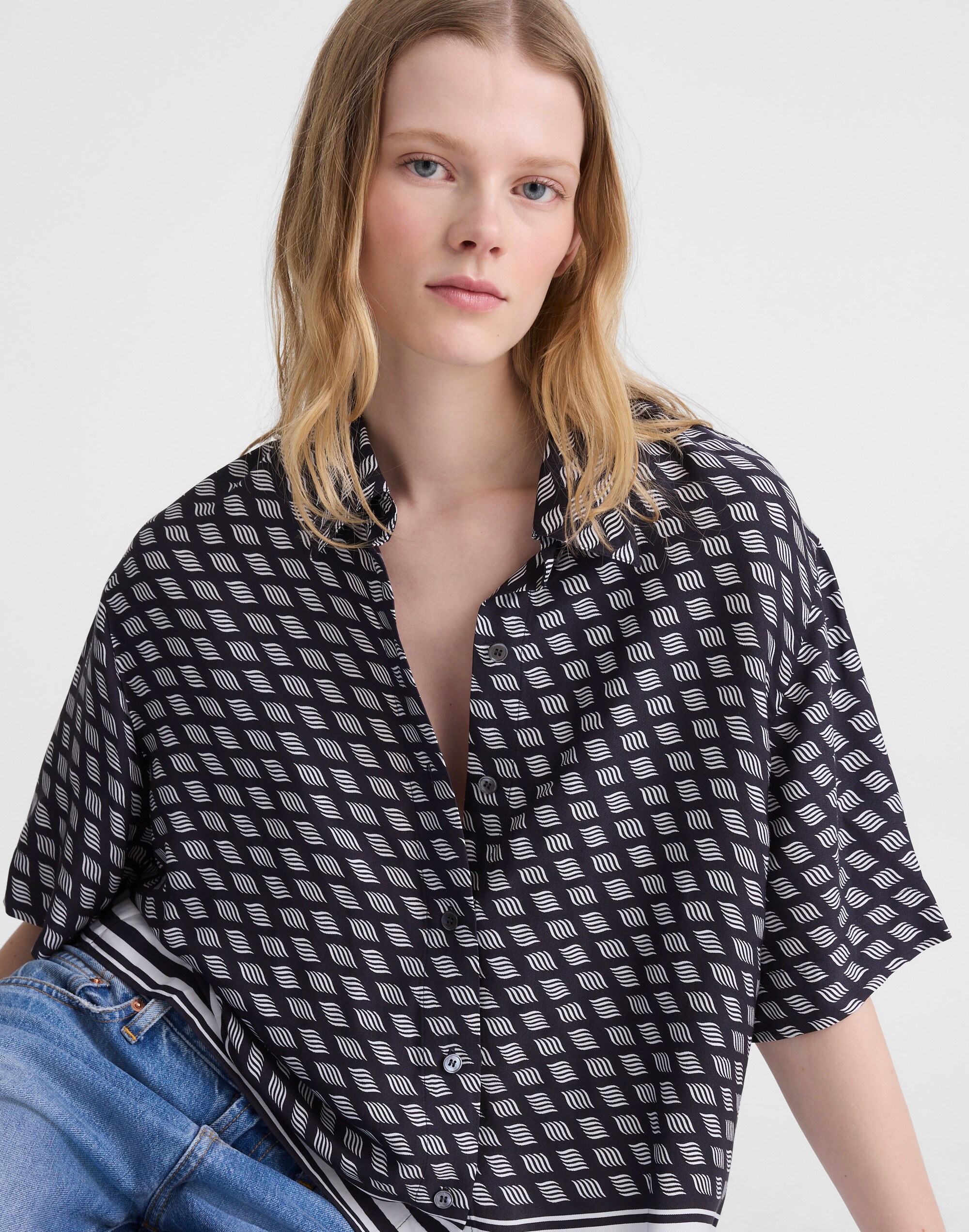 Patch-Pocket Boxy Shirt