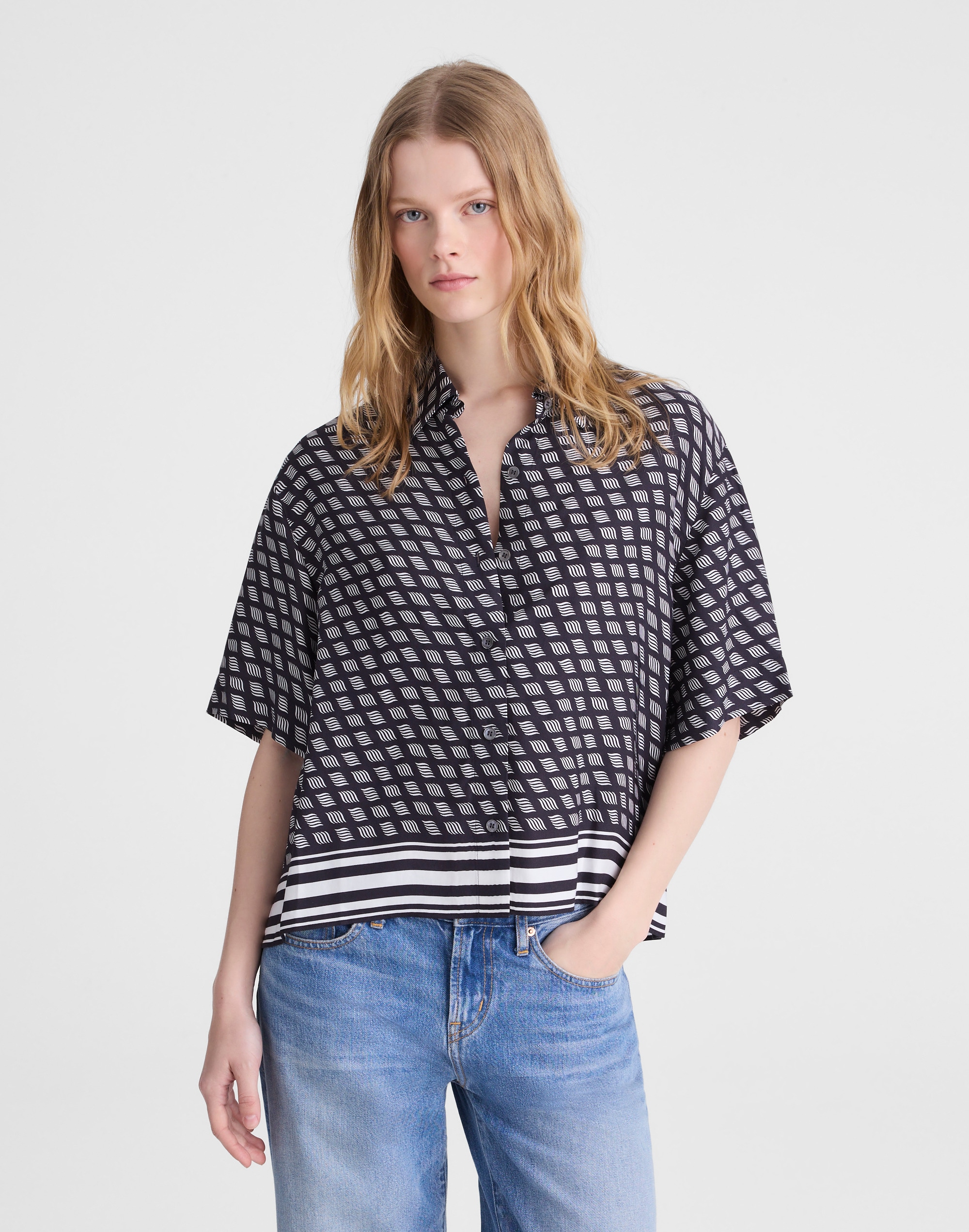 Patch-Pocket Boxy Shirt