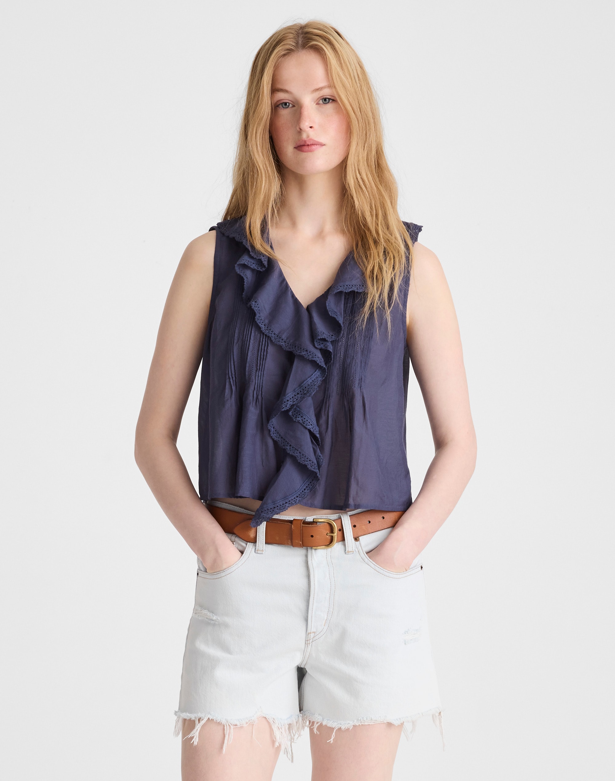 The Blaire Sleeveless Top - Blue