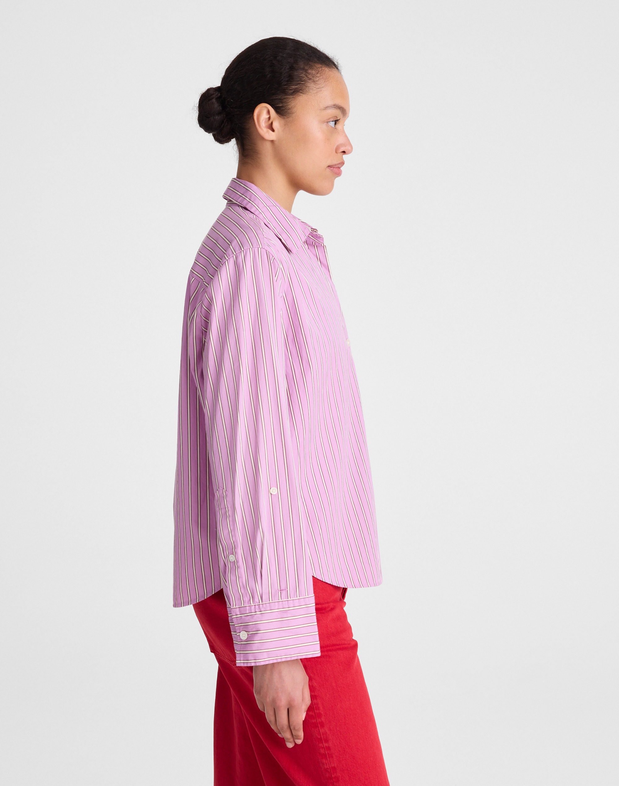 The Signature Y-Neck Shirt in Poplin