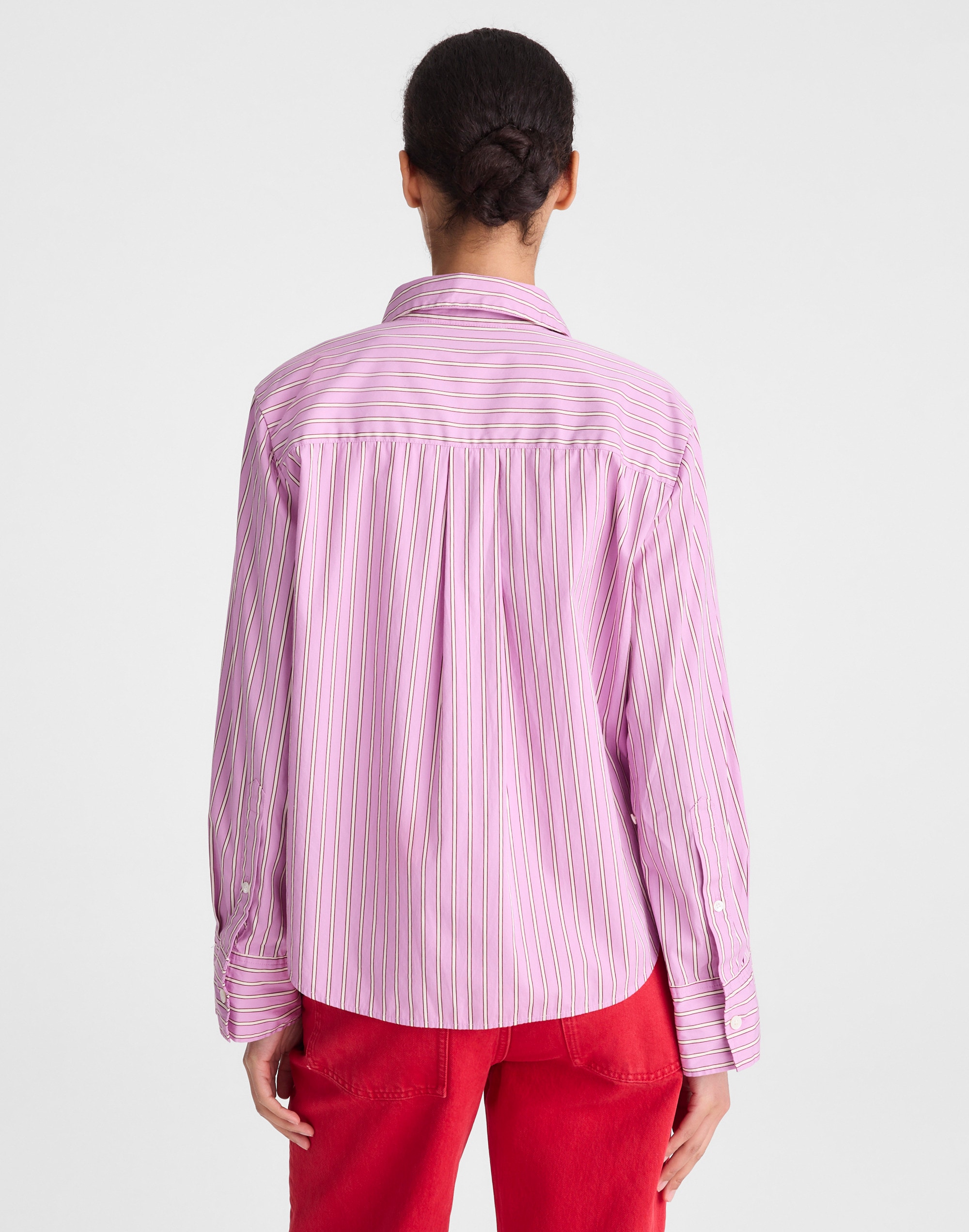 The Signature Y-Neck Shirt in Poplin