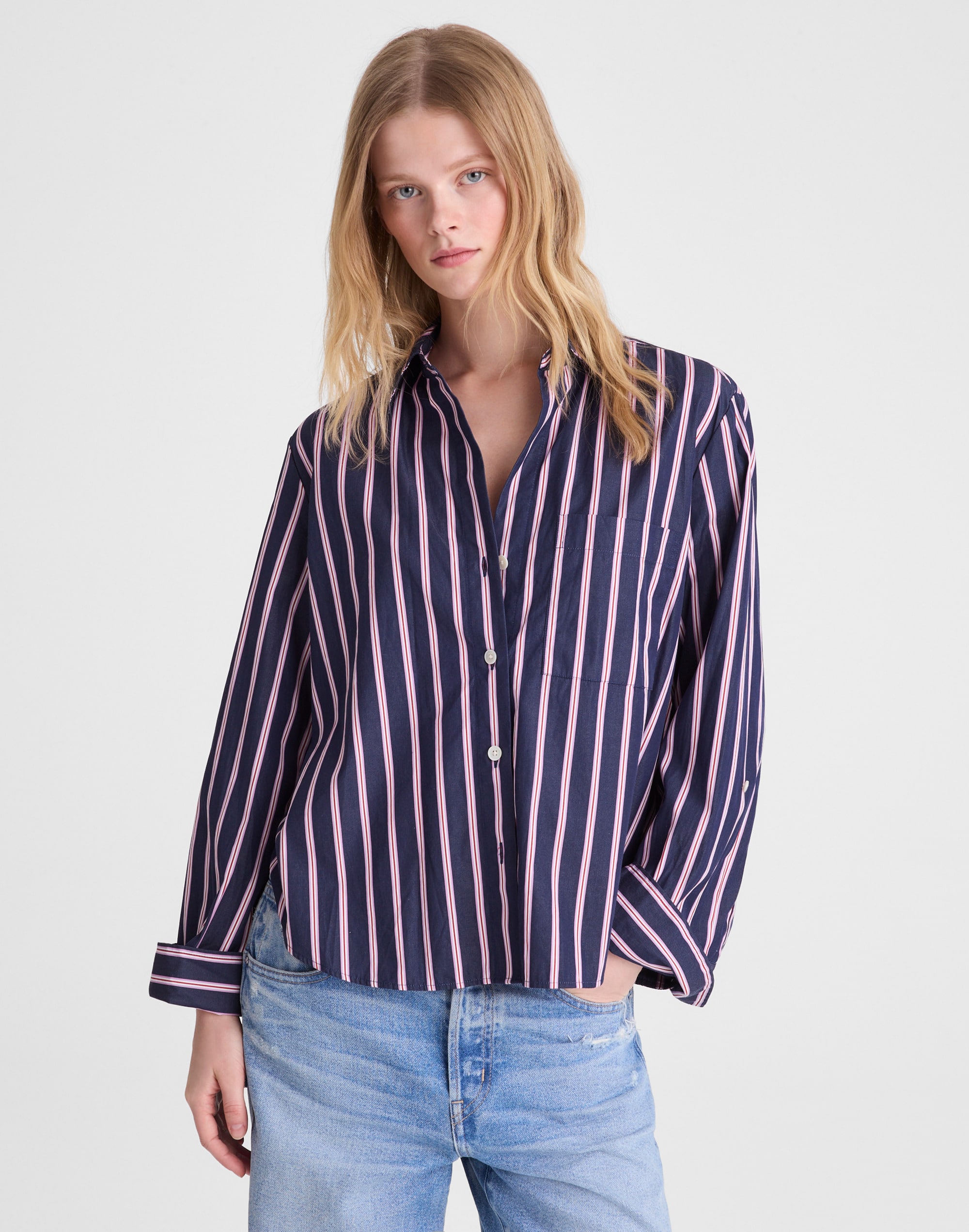 the signature y-neck shirt in poplin