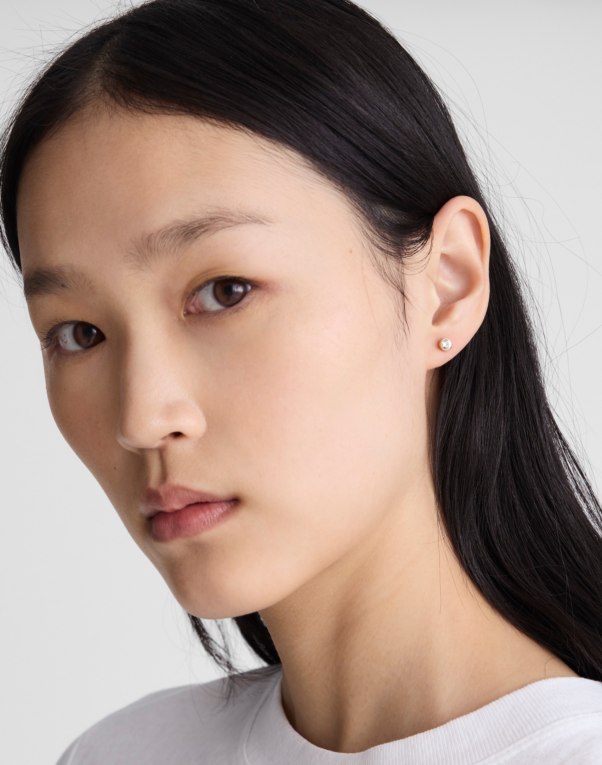 Demi-Fine Bezel Set Crystal Stud Earrings