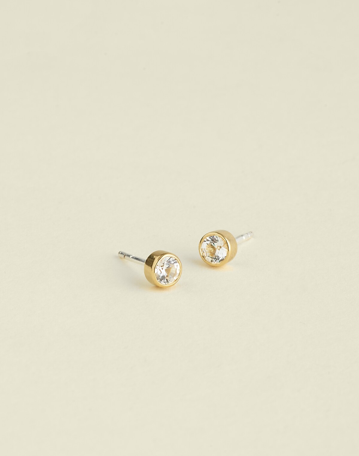 Demi-Fine Bezel Set Crystal Stud Earrings