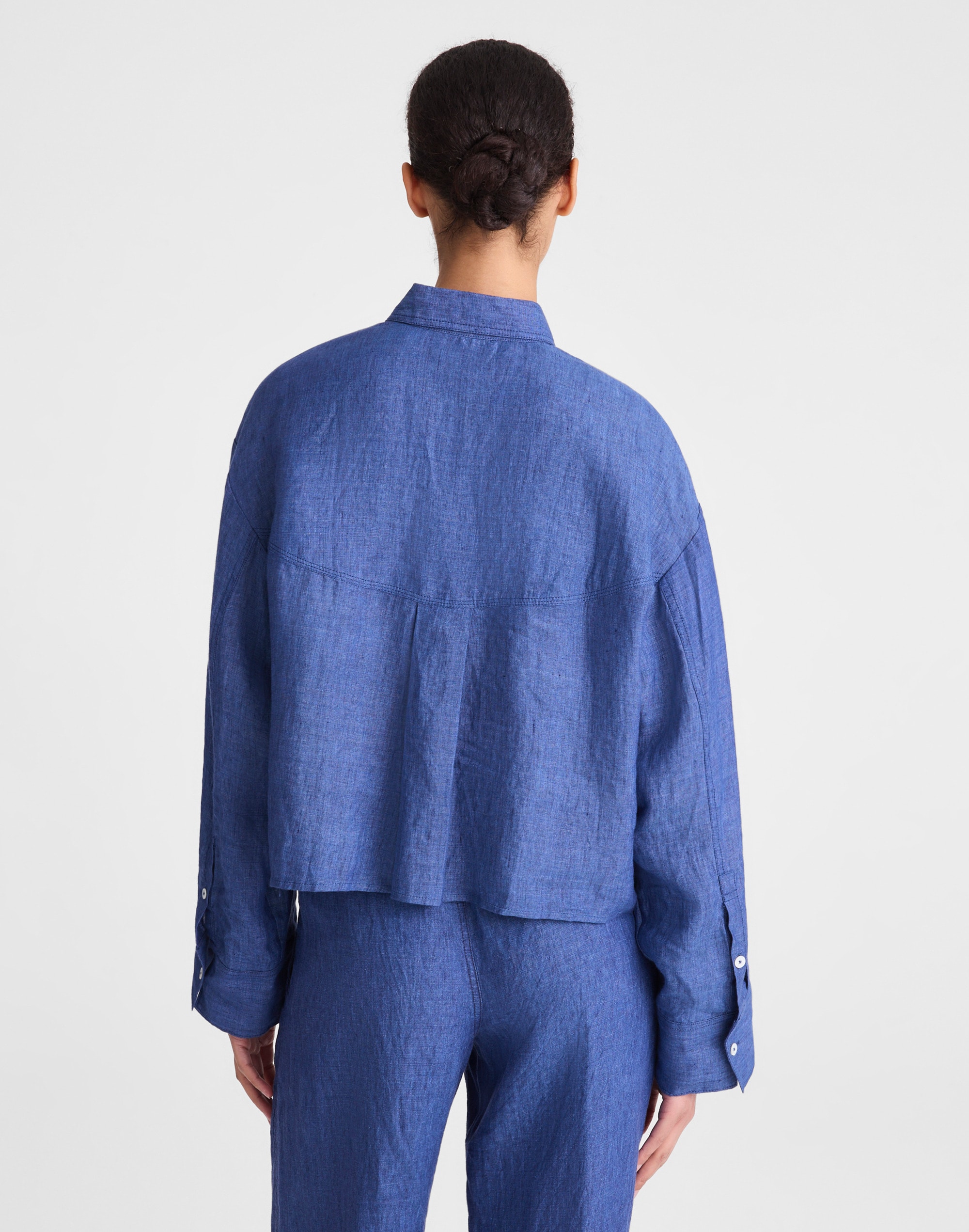 Straight-Hem Shirt in Linen