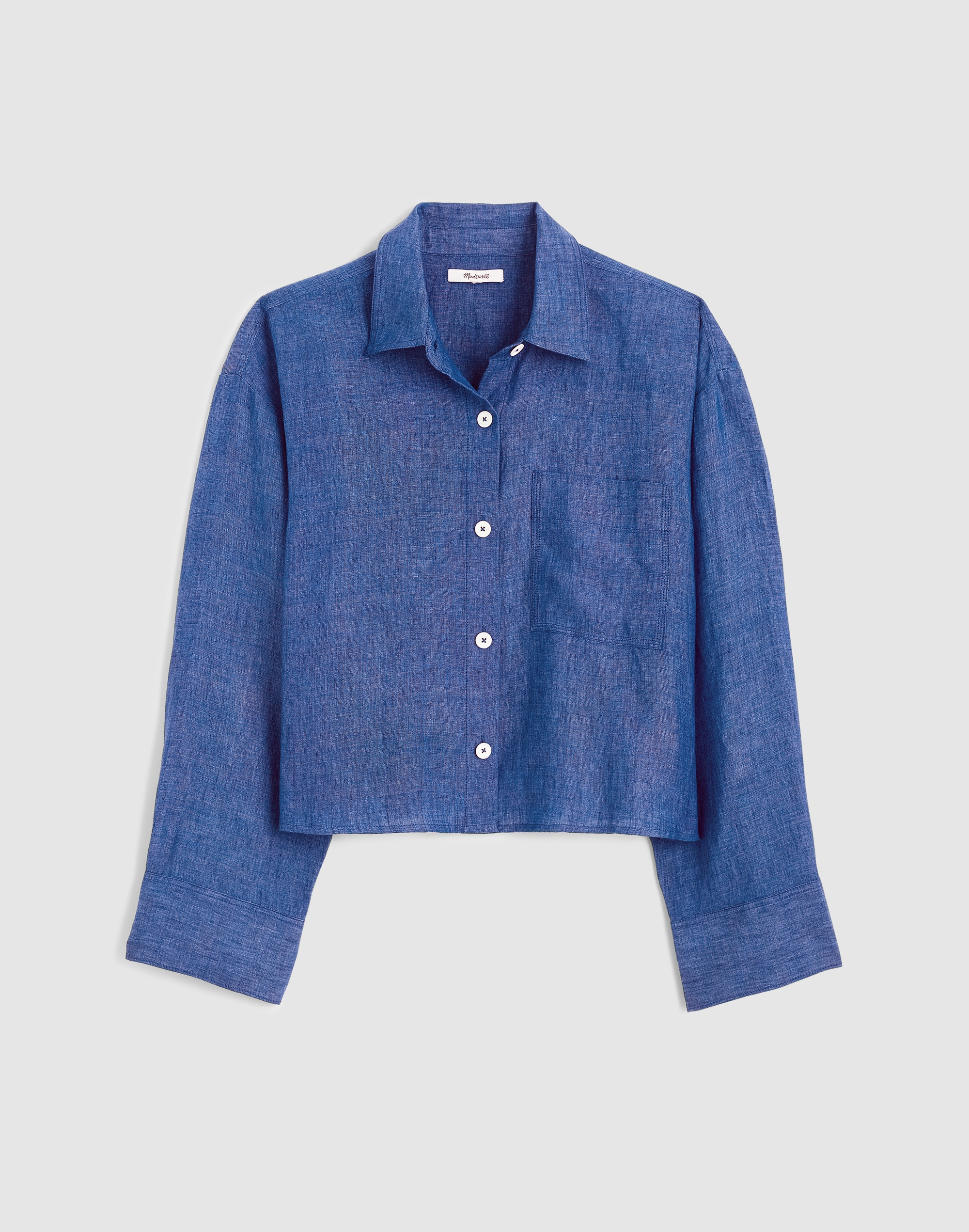 Straight-Hem Shirt in Linen