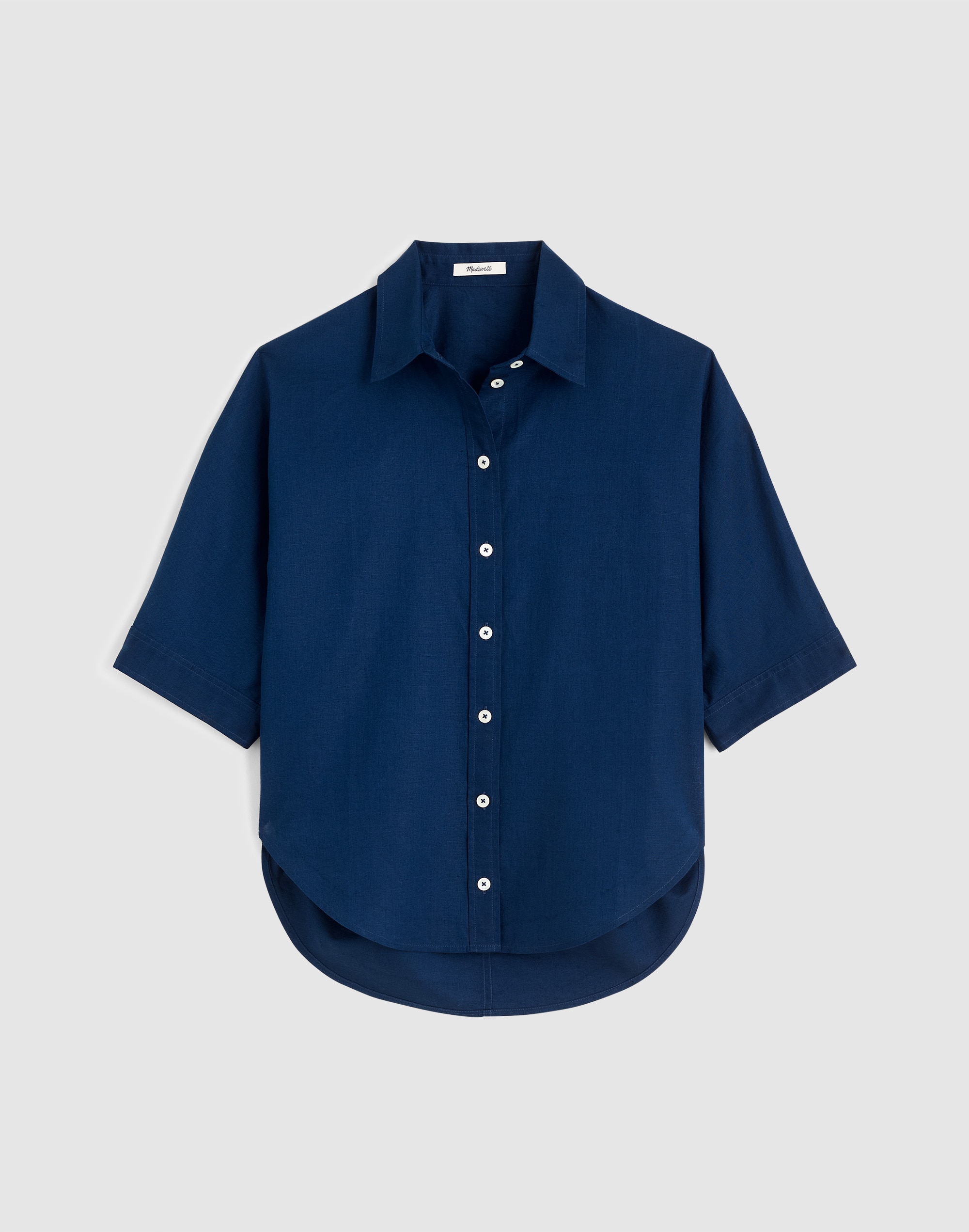 Relaxed Pleat-Sleeve Button-Up Shirt