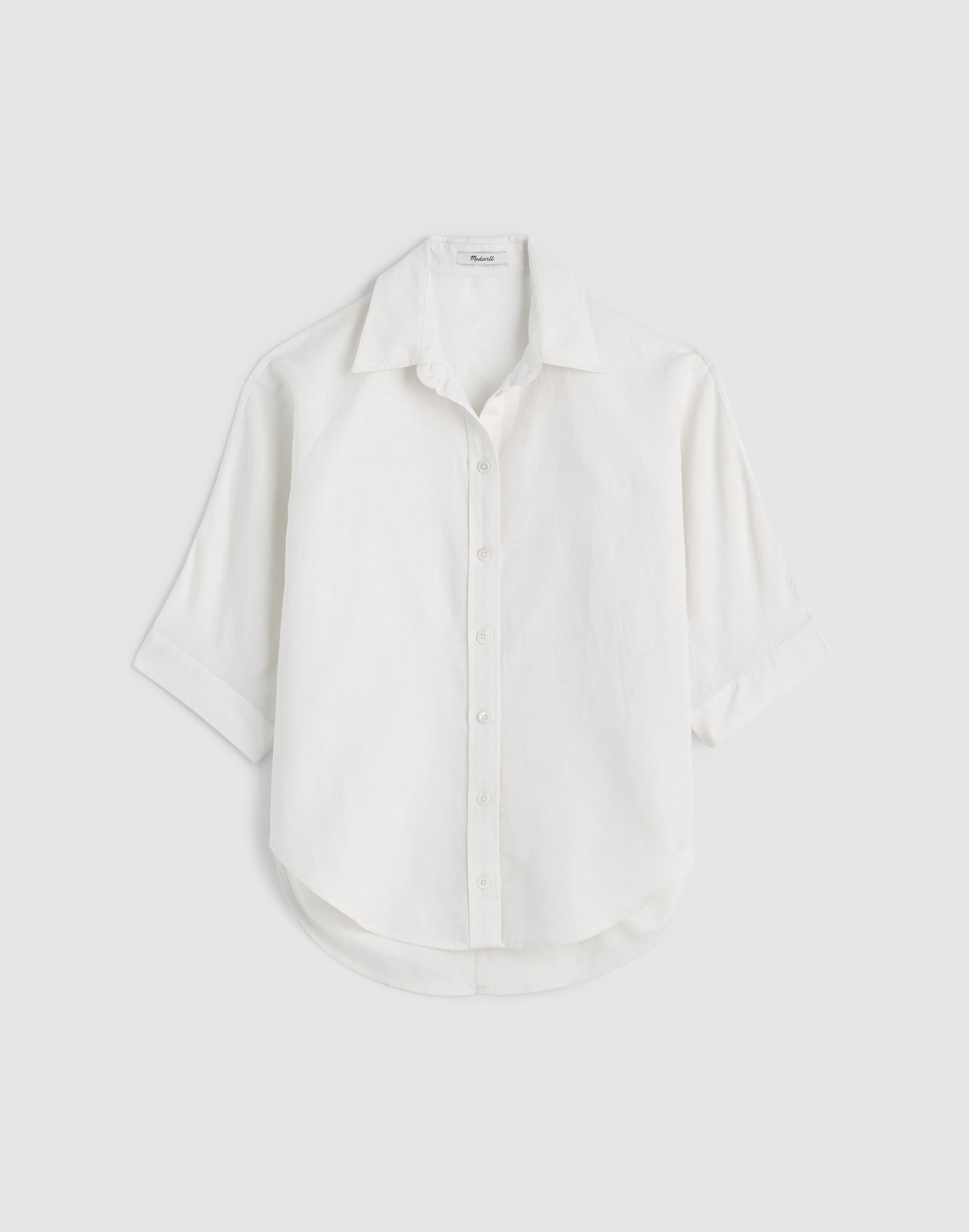 Relaxed Pleat-Sleeve Button-Up Shirt