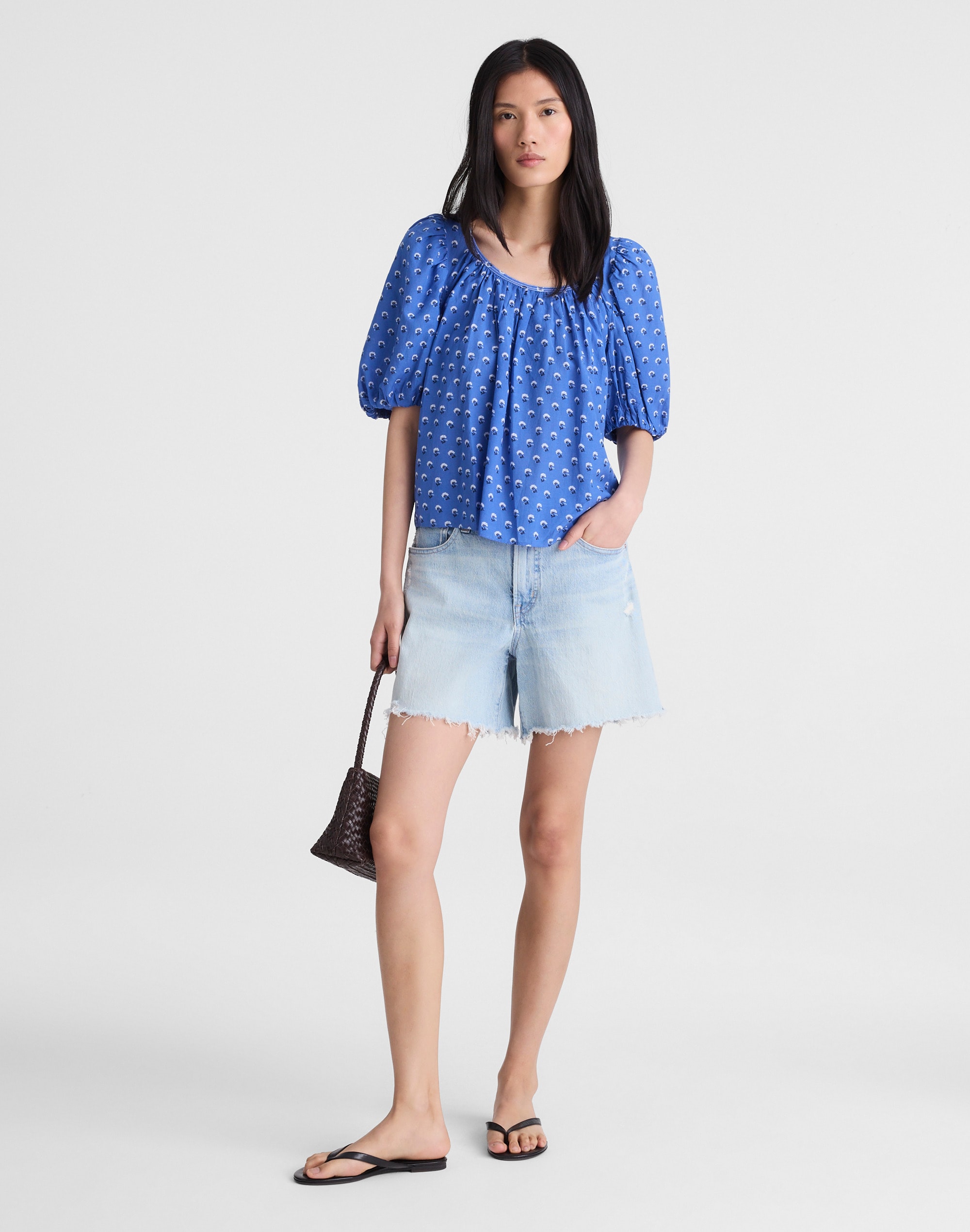 Shirred Scoopneck Top