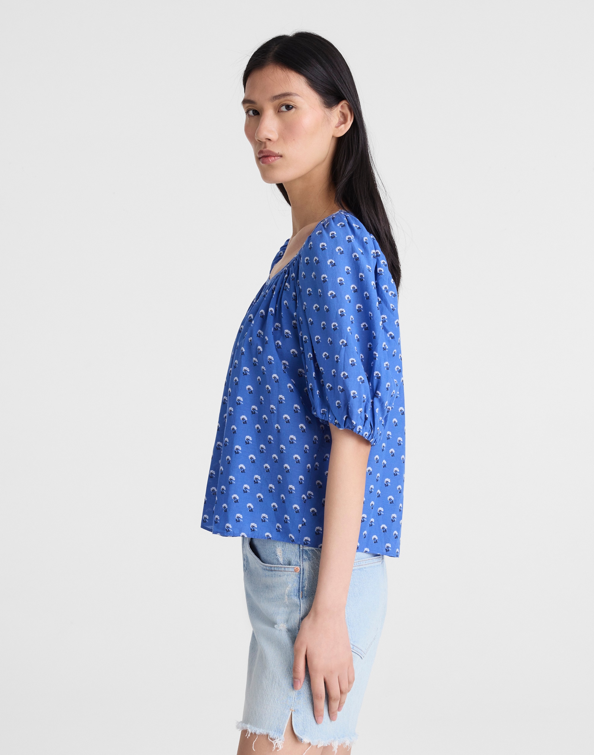 Shirred Scoopneck Top