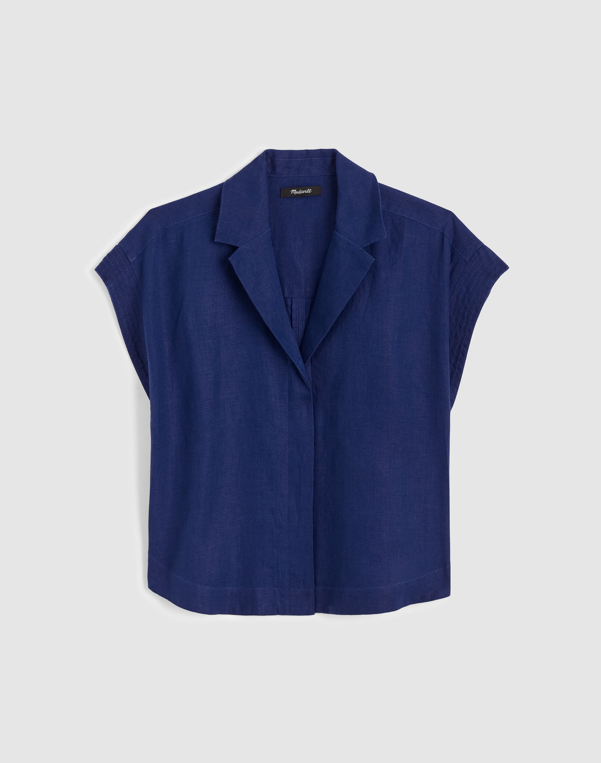 Notch-Collar Popover Shirt in 100% Linen