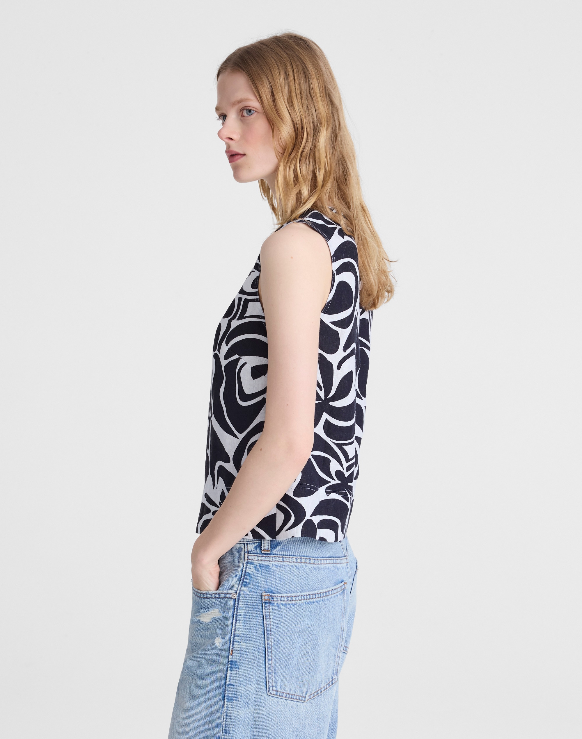 Shell Top in 100% Linen